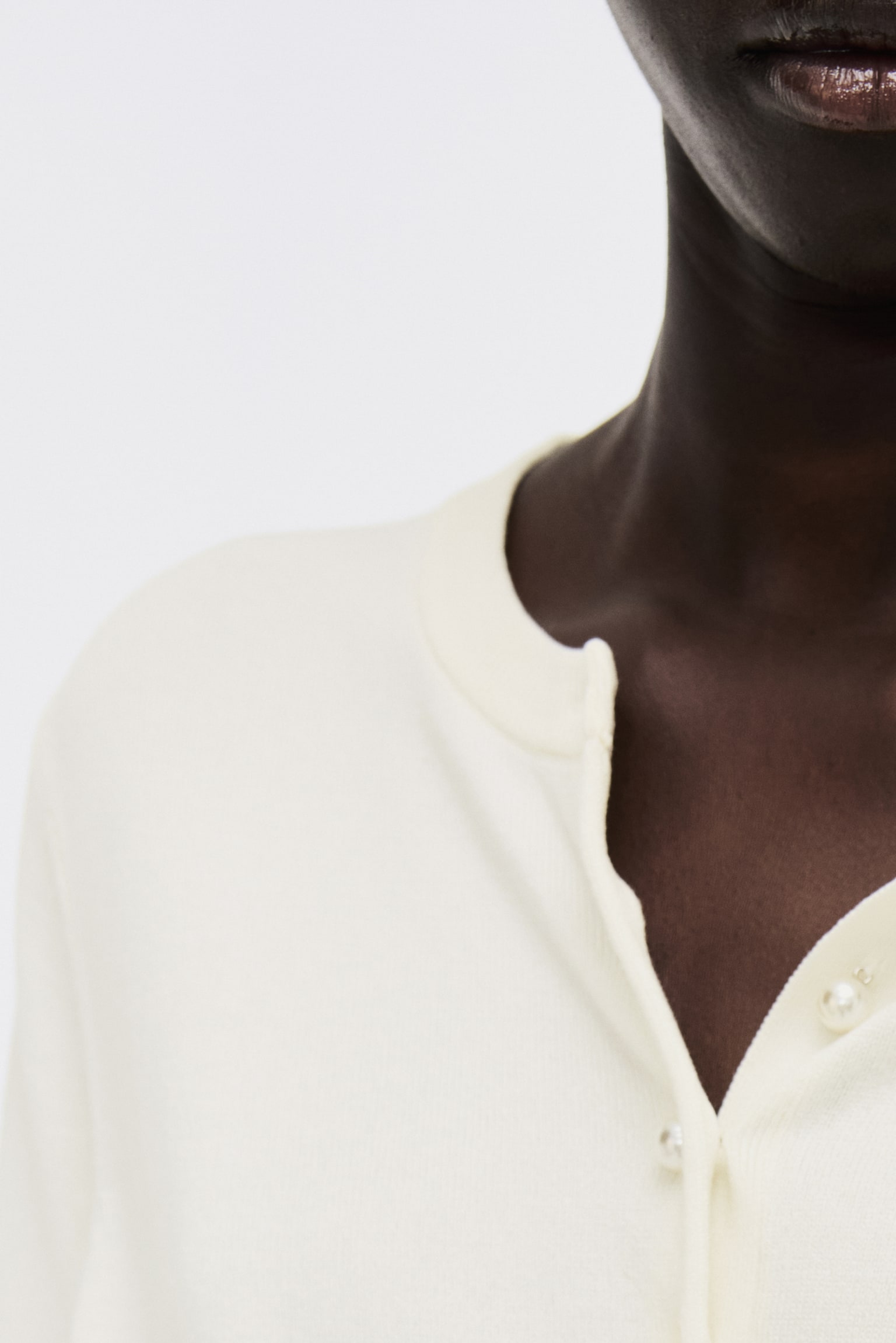 Áo cardigan dệt kim - Màu kem - 6