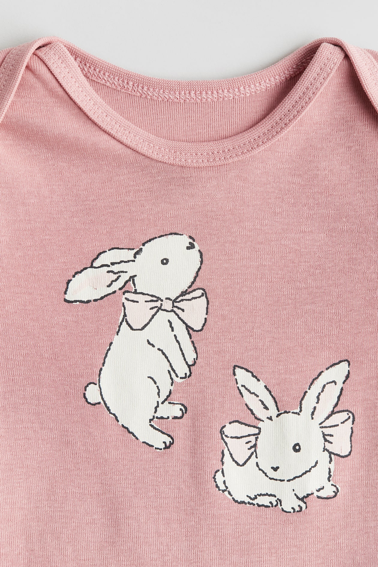 Hm Door Rabbit Pink/rabbits Bodysuit with Lap Shoulders for kids | H&M US