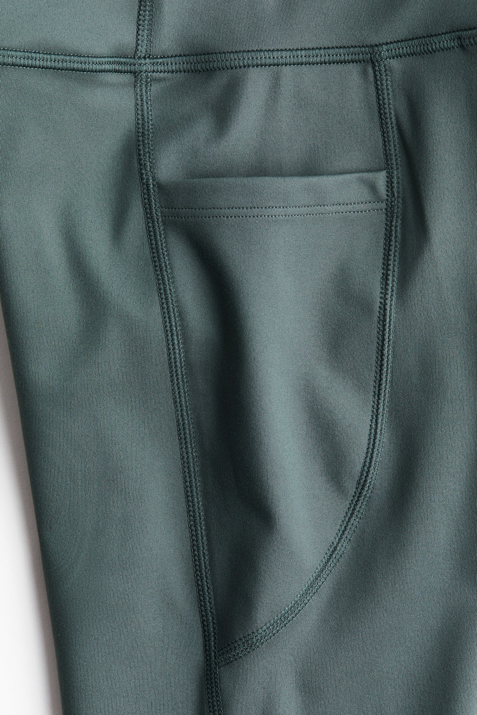 Pocket-detail sports leggings in DryMove™ - Dark green/Light blue/Black - 3