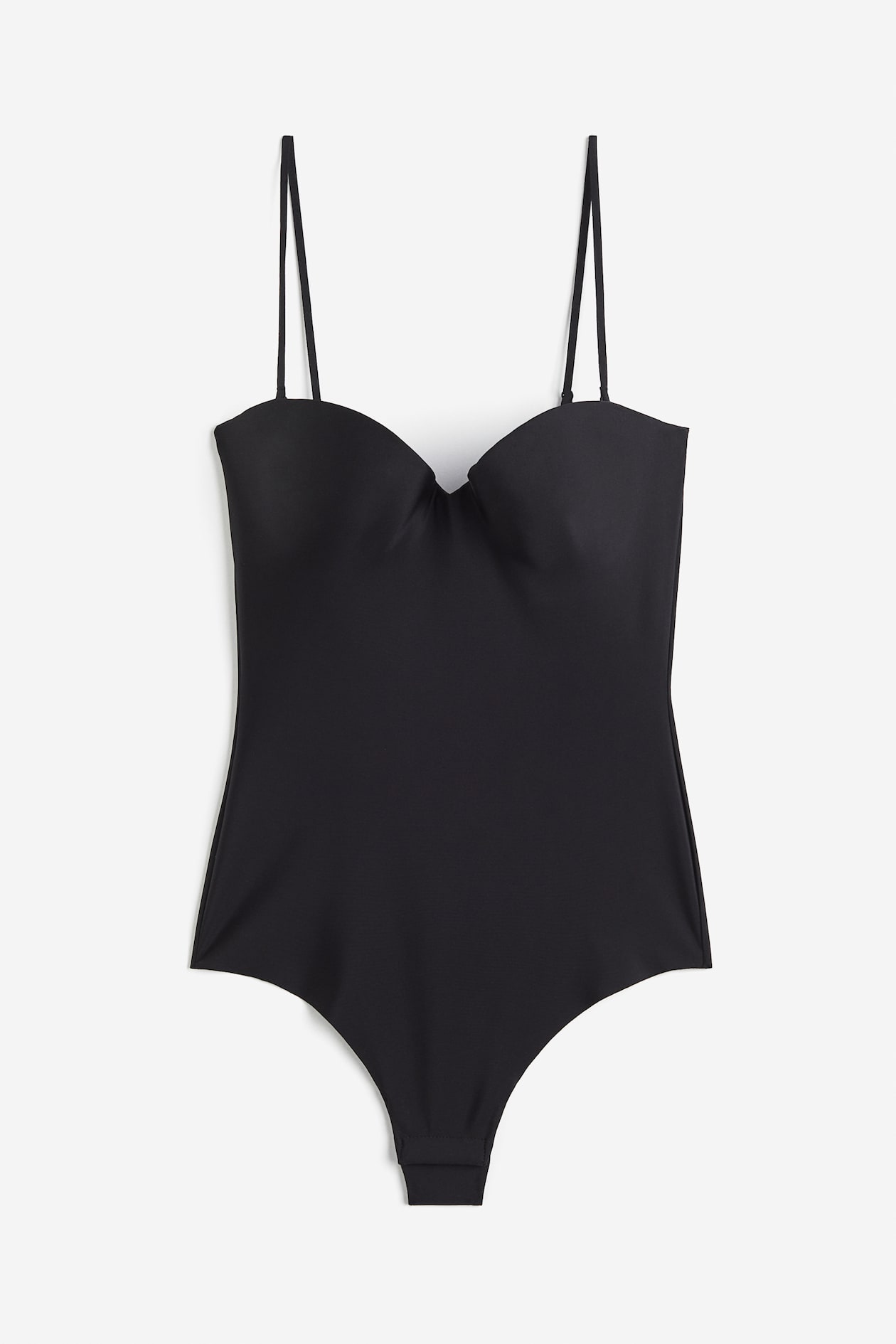 Body i mikrofiber med vadderade kupor - Svart - DAM | H&M SE