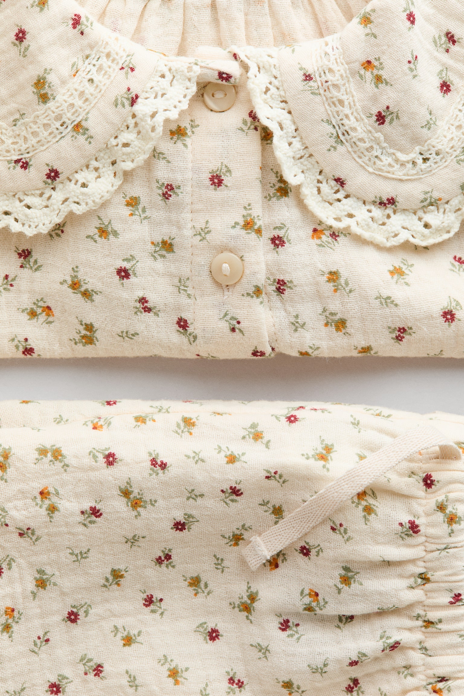 Детские комплекты H&M 2-Piece Patterned Cotton Set, цвет: Кремовый / С принтом — фото 7