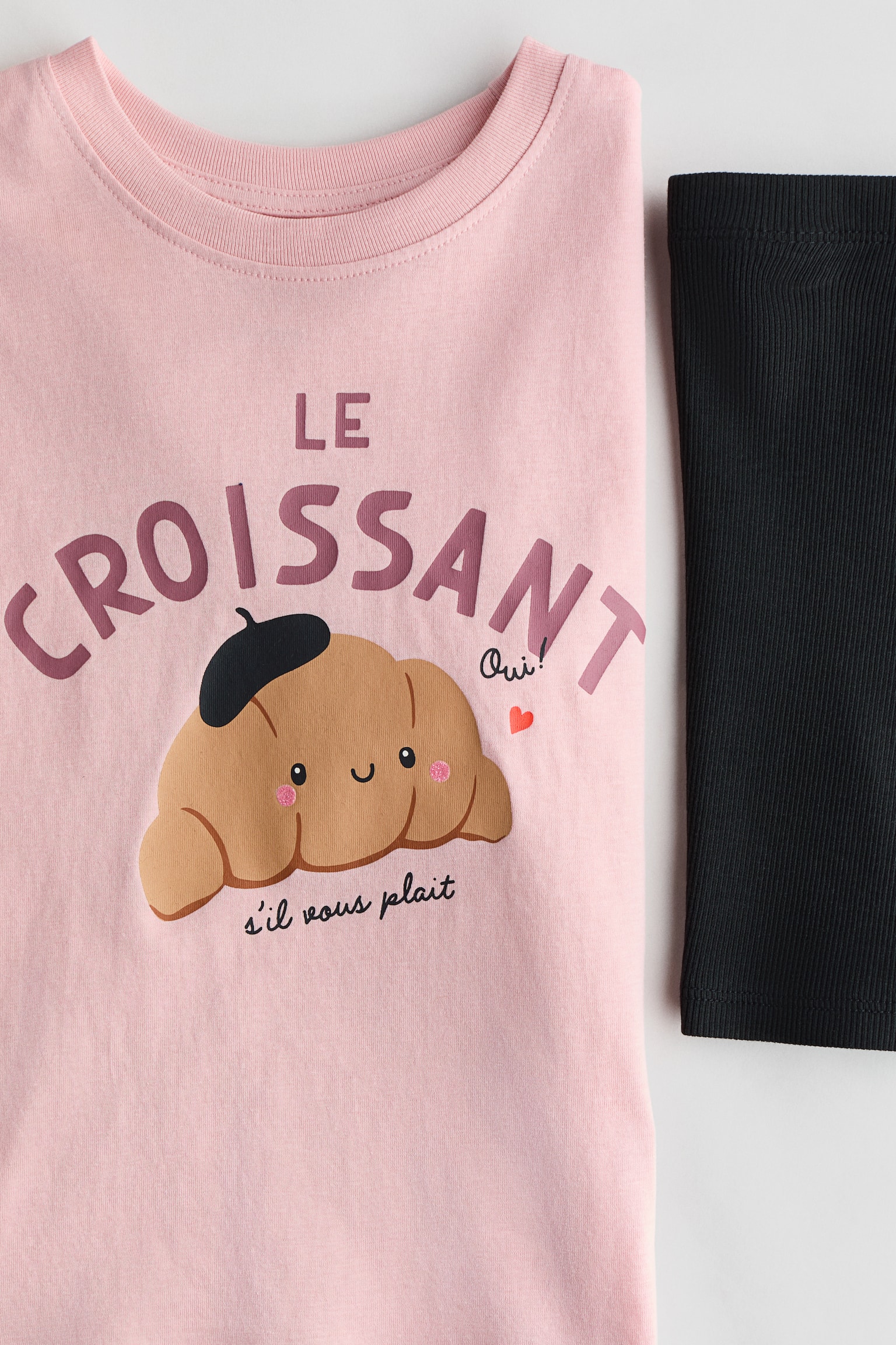 2-piece cotton jersey set - Light pink/Croissant/Light turquoise/Cherries/Light beige/Heart/Light blue/Bows/Light purple/Strawberries/Cream/Cherries - 2