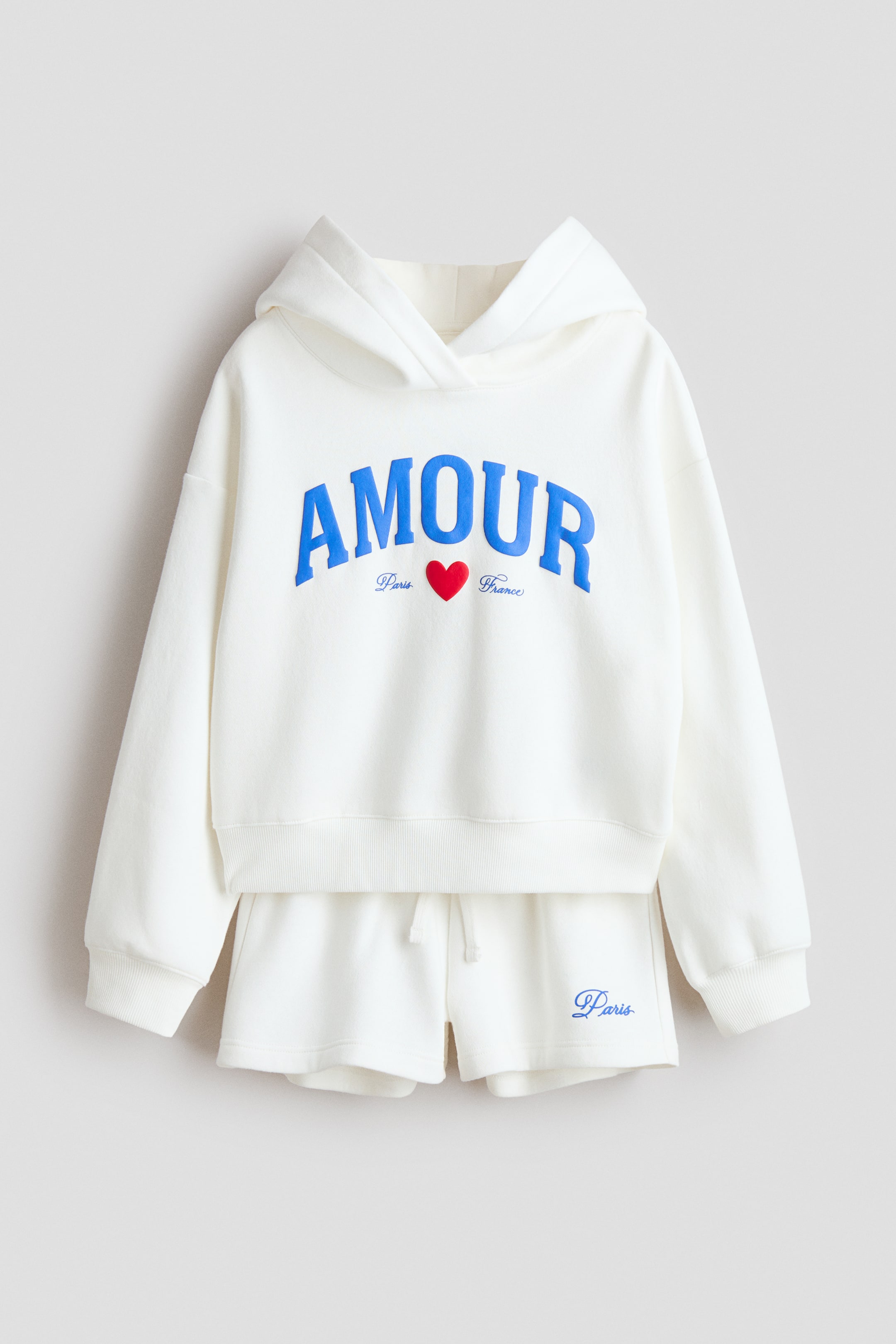 Ampliar la imagen: Conjunto de 2 piezas en french terry con diseño - Blanco/Amour - Kids | H&M MX 4