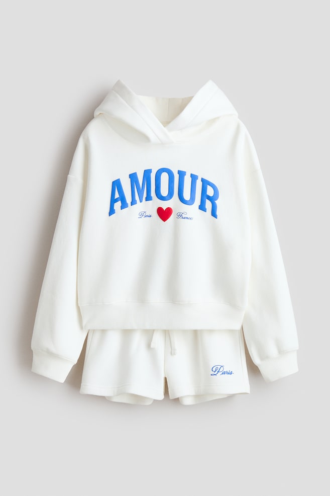 2-teiliges Sweatshirt-Set mit Print - Weiß/Amour - 1