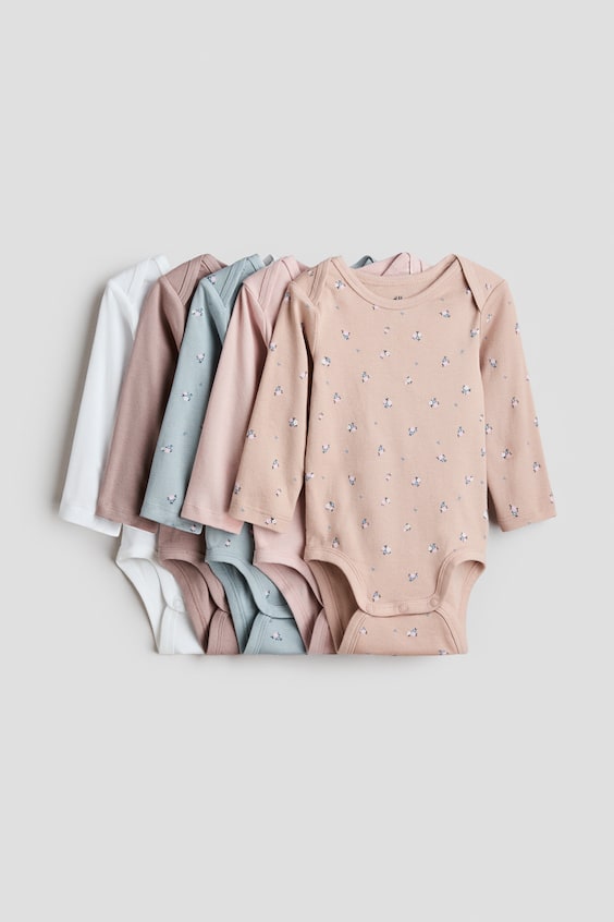 Детские боди H&M с запахом на плече, 5 шт
