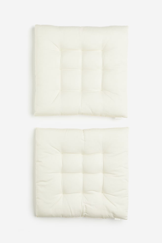 2-pack cotton seat cushions - White/Dark greige/Anthracite grey/Khaki green/dc/dc - 1