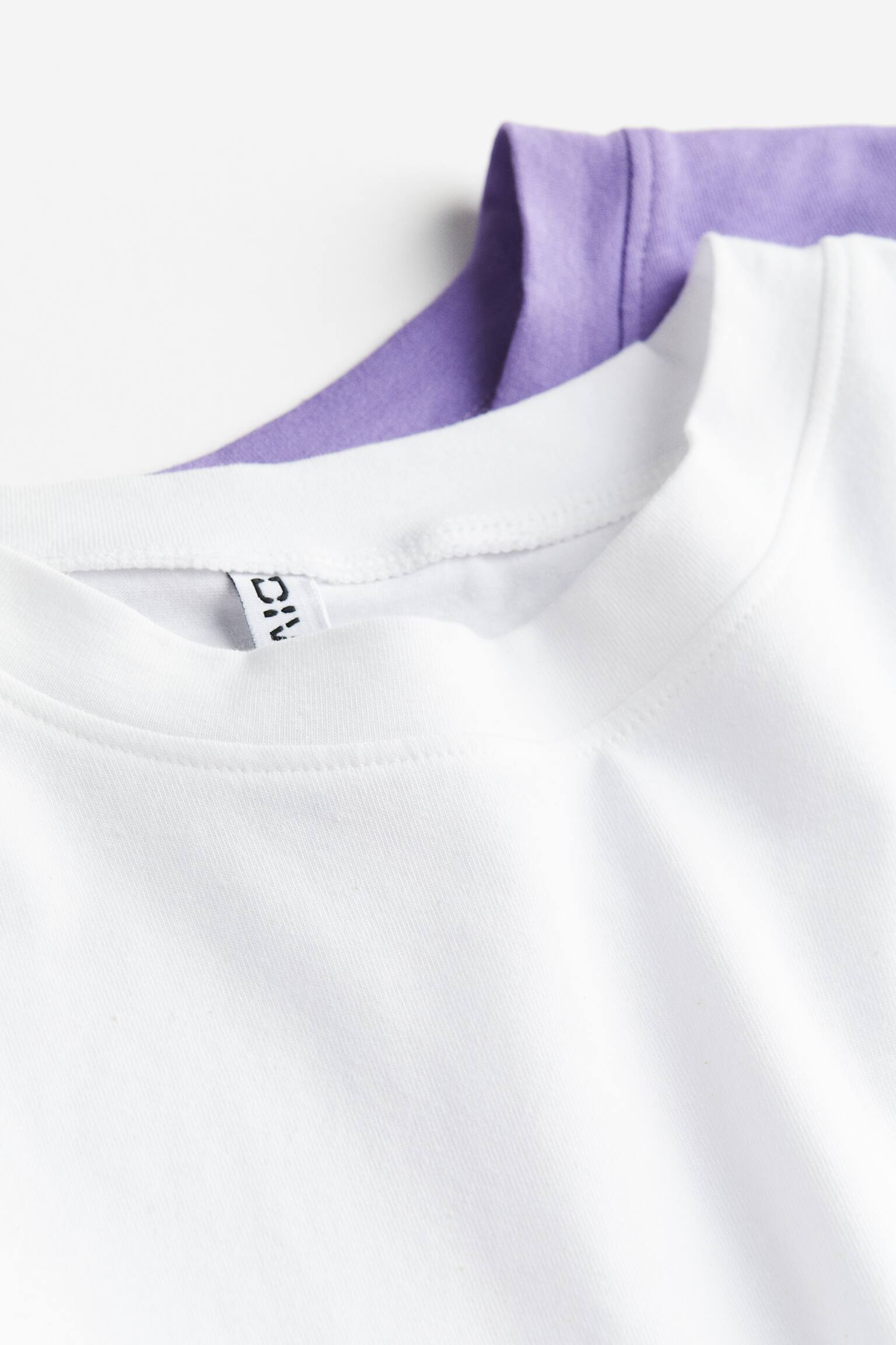 Bộ 2 áo thun lửng - Màu tím/Trắng - 2