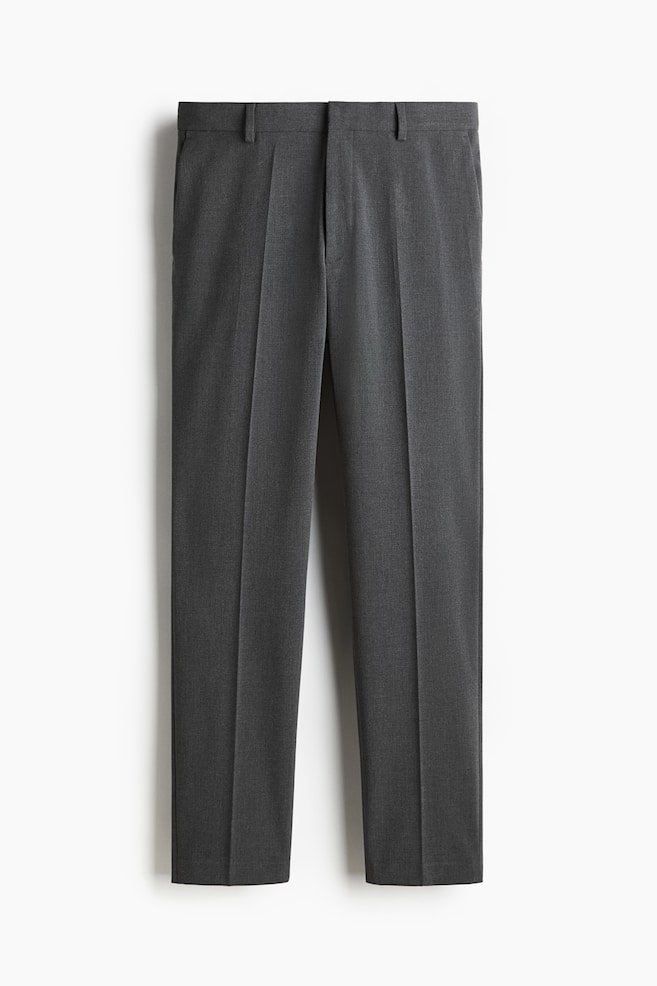Slim Fit Pants - Dark gray/Beige - 1
