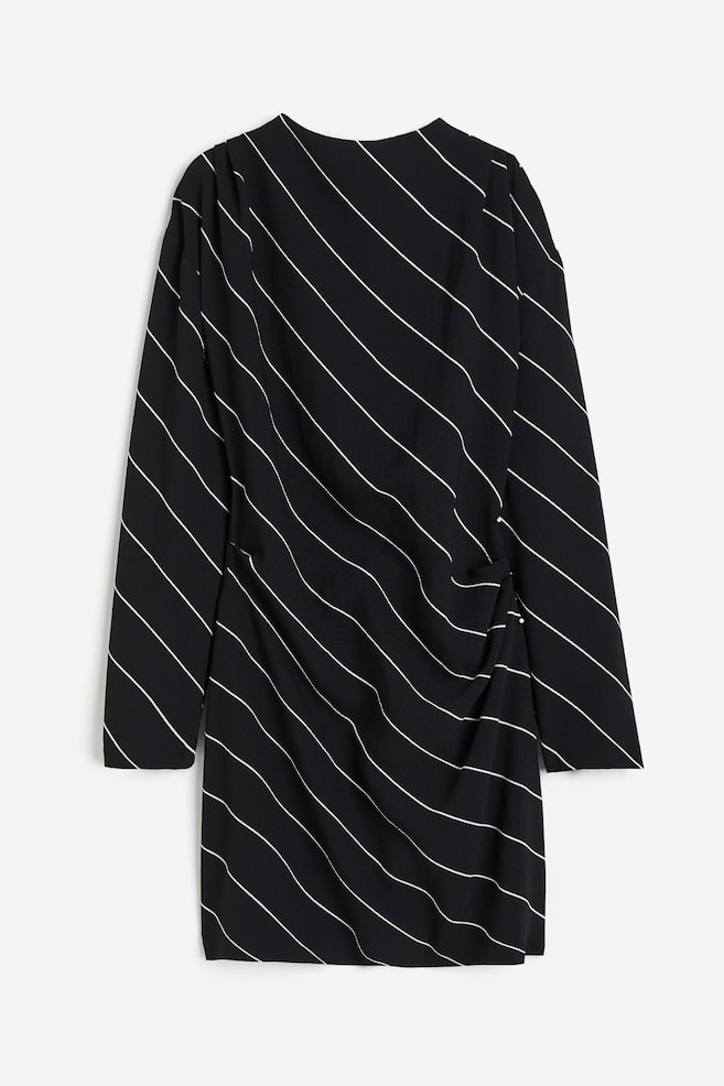 Draped dress - Black/White striped/Khaki green/Cream/Spotted/Cream/Black - 1