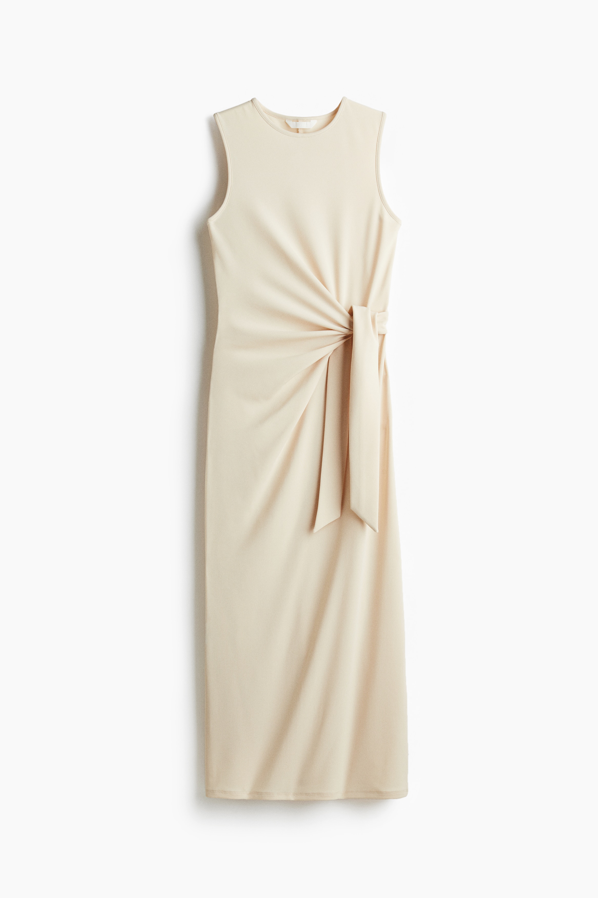 Kleid mit Knotendetail - Hellbeige/Schwarz