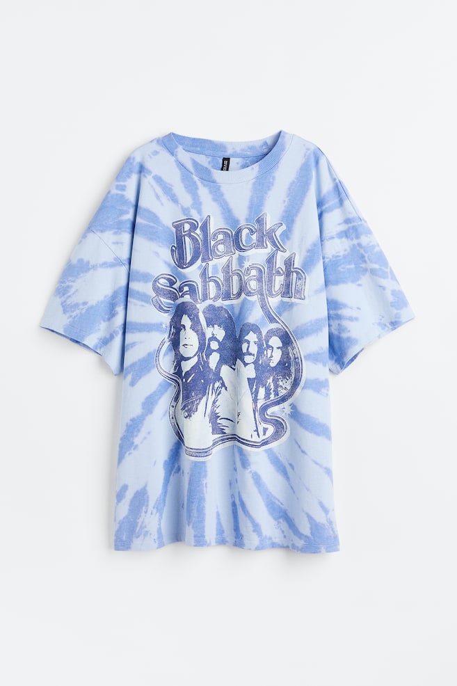 Oversized printed T-shirt - Light blue/Black Sabbath - 1