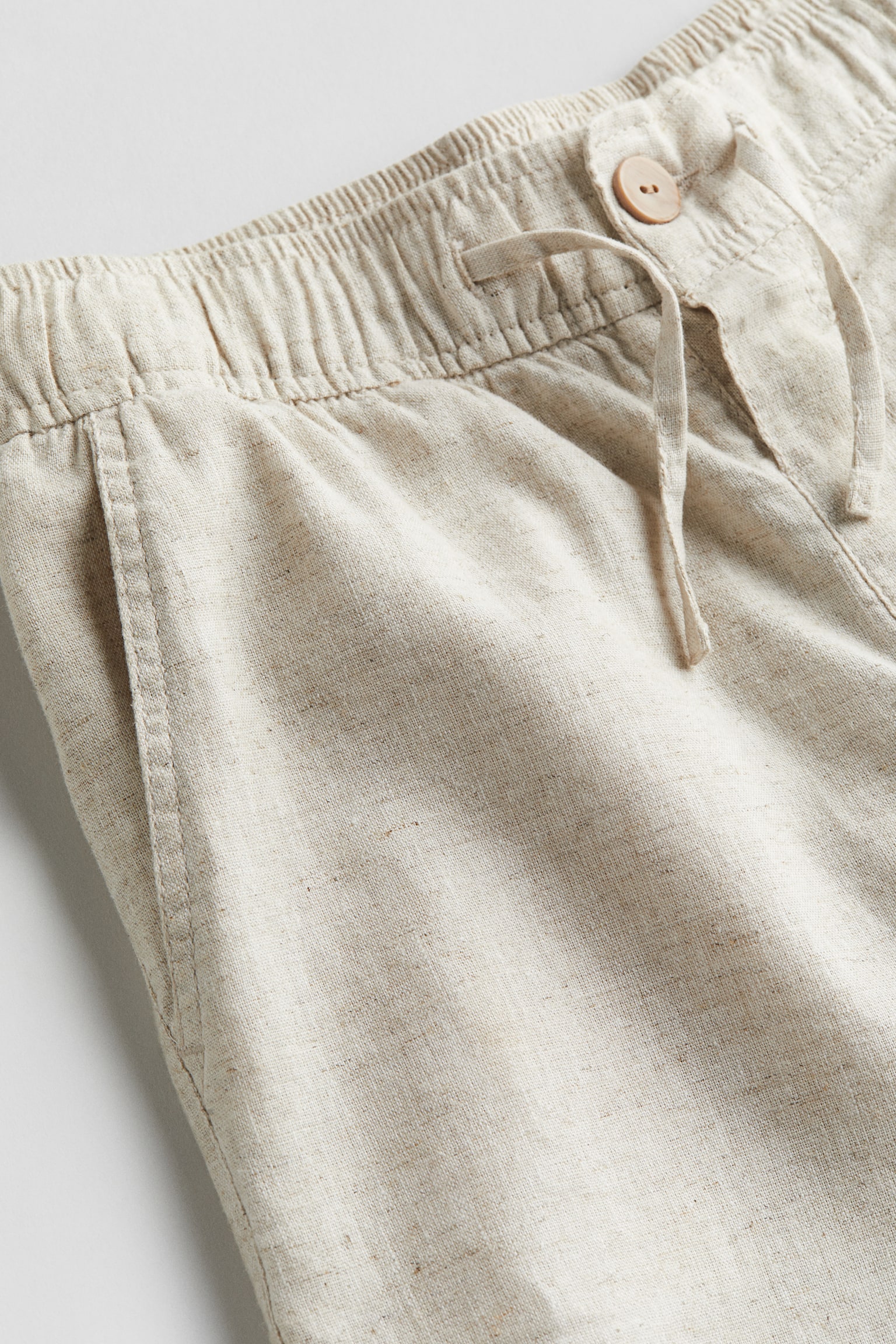 Linen-blend shorts - Light beige - 7