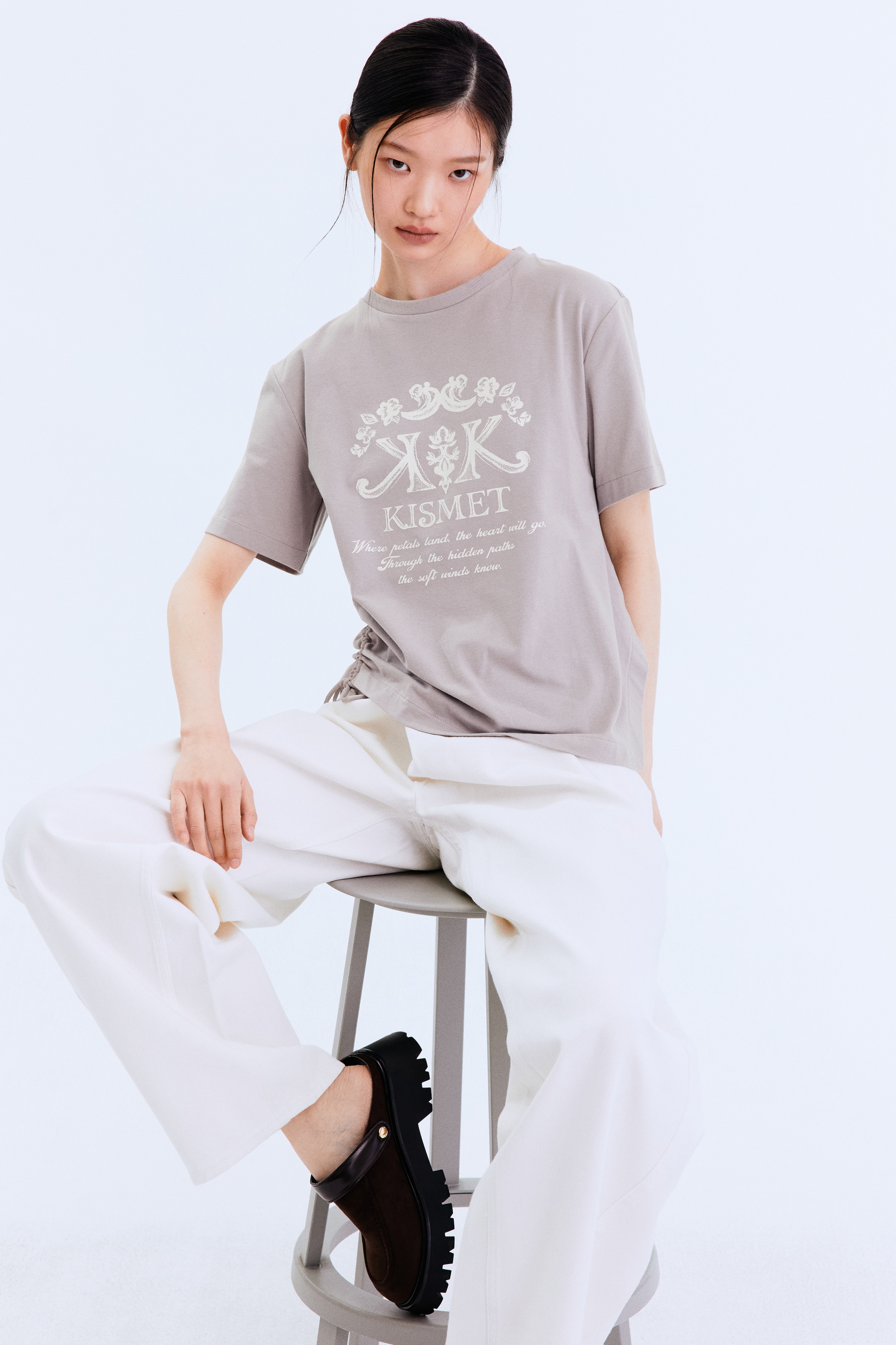 Drawstring-detail T-shirt