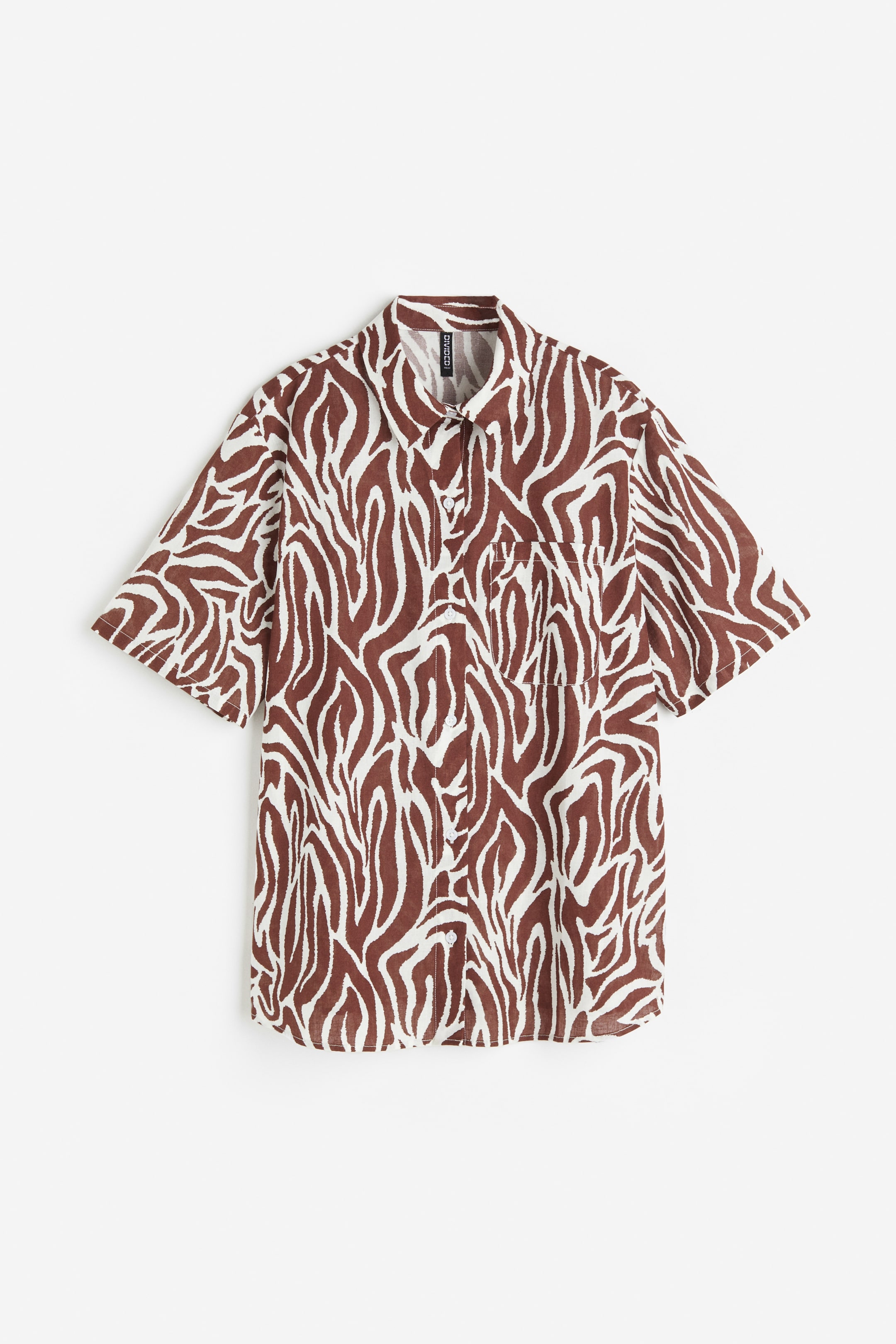 View larger image: Short-sleeved Shirt - Dark brown/zebra print - Ladies | H&M PH 1