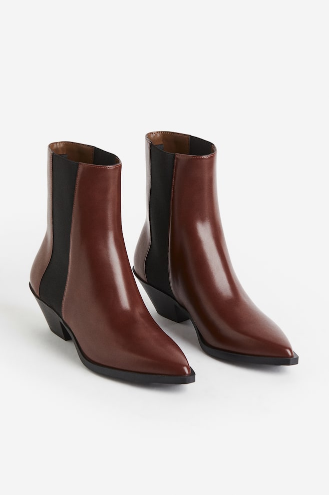 Heeled Chelsea boots - Brown/Black - 2