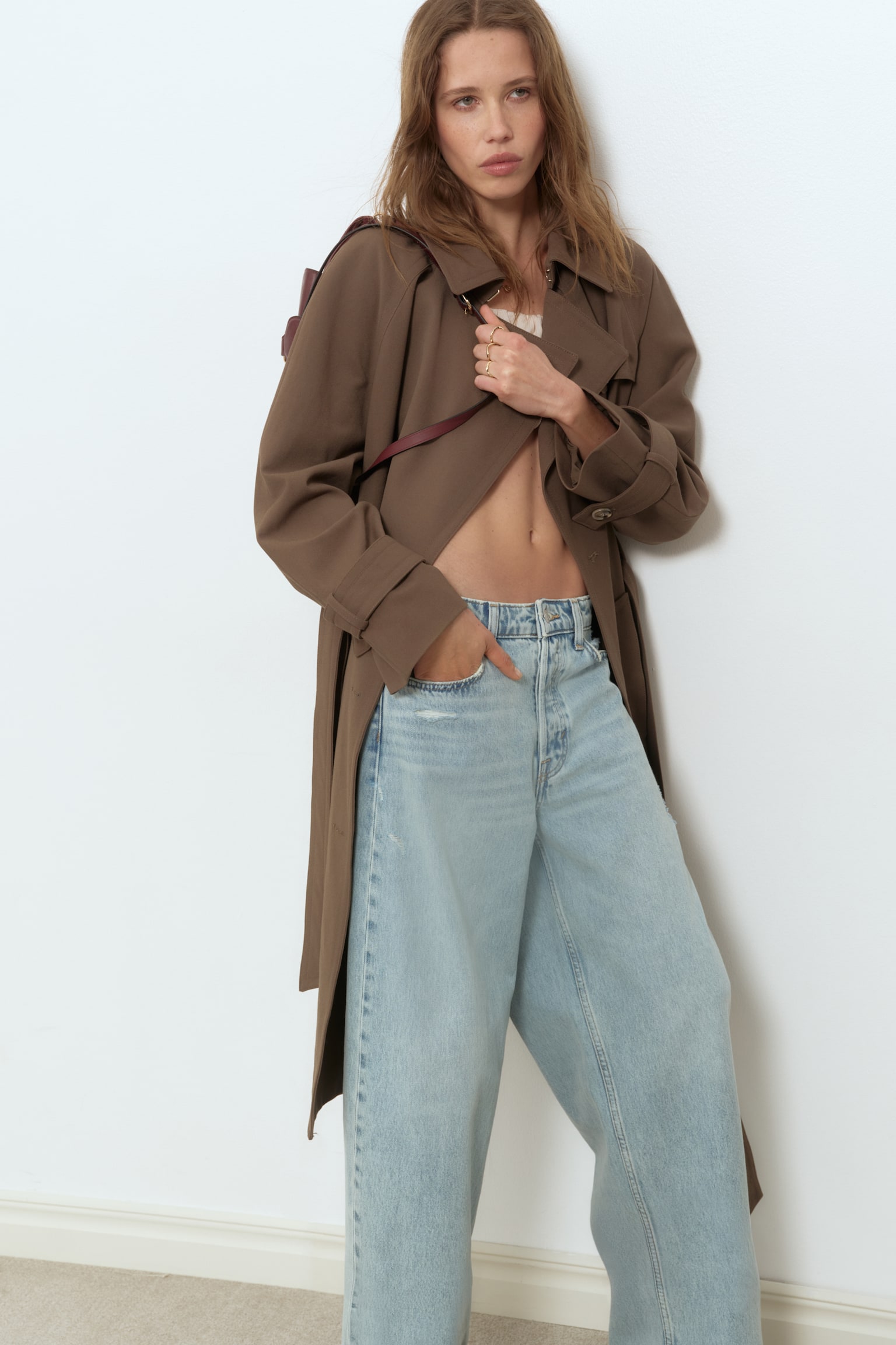 Barrel Regular Waist Ankle Jeans - Helles Denimblau/Denimblau - 1