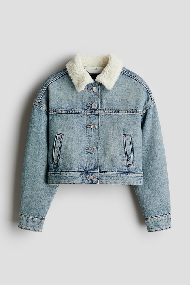 Wattierte Jeansjacke - Denimblau - 1