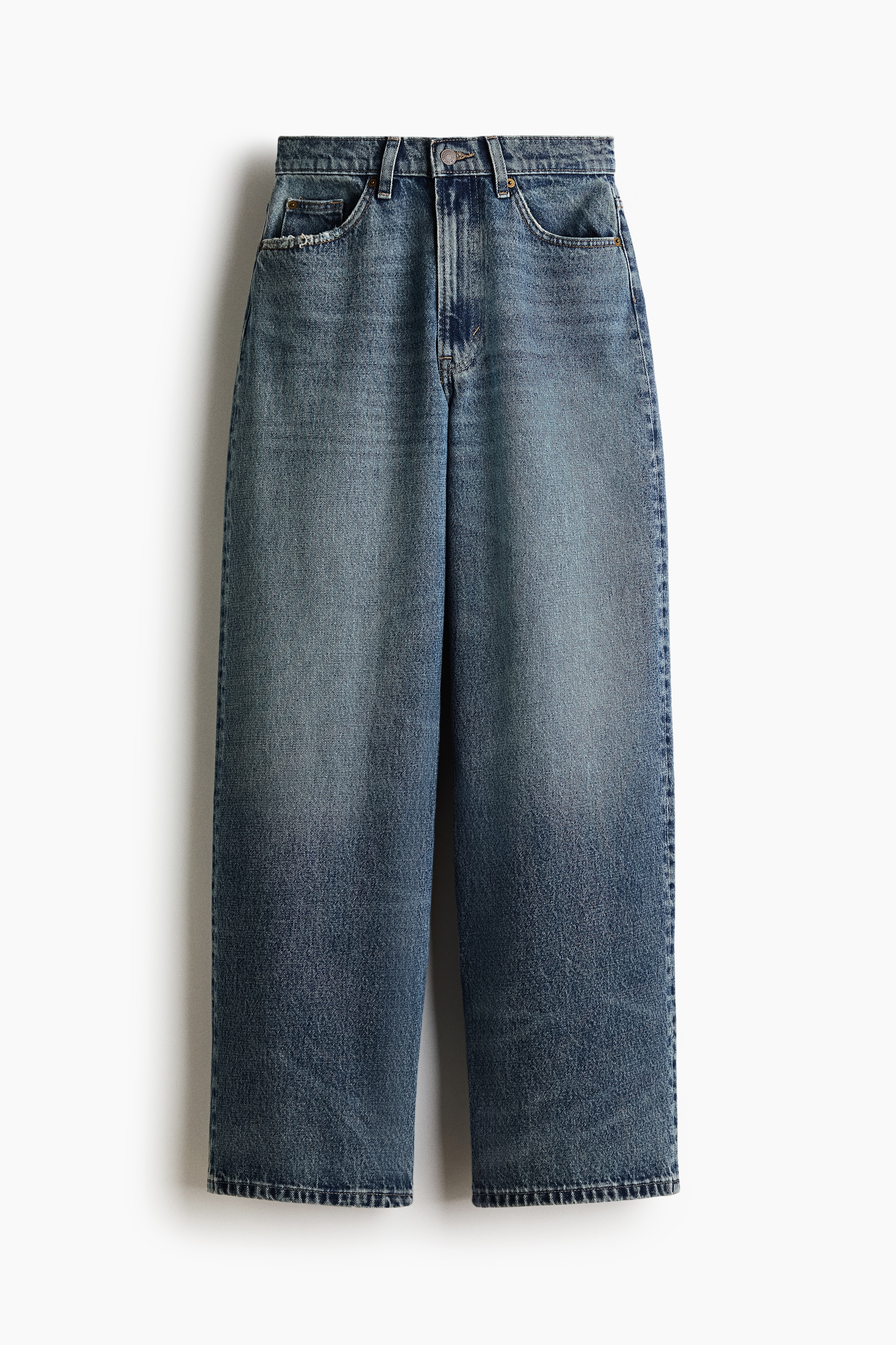 Baggy High Waist Jeans - Dark denim blue/Light denim blue
