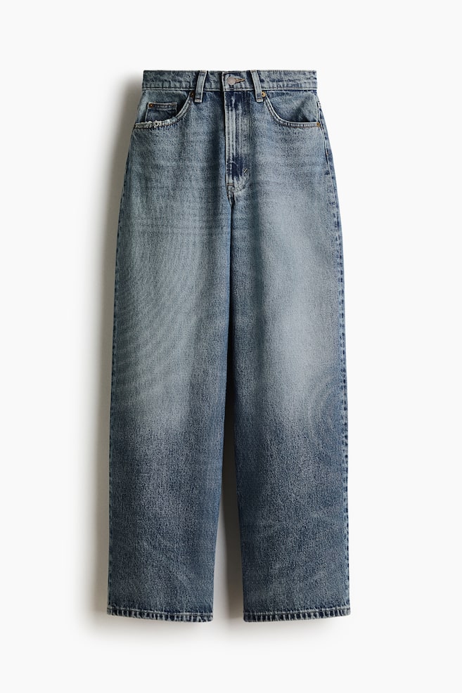 Baggy High Waist Jeans - Dark denim blue/Light denim blue - 1