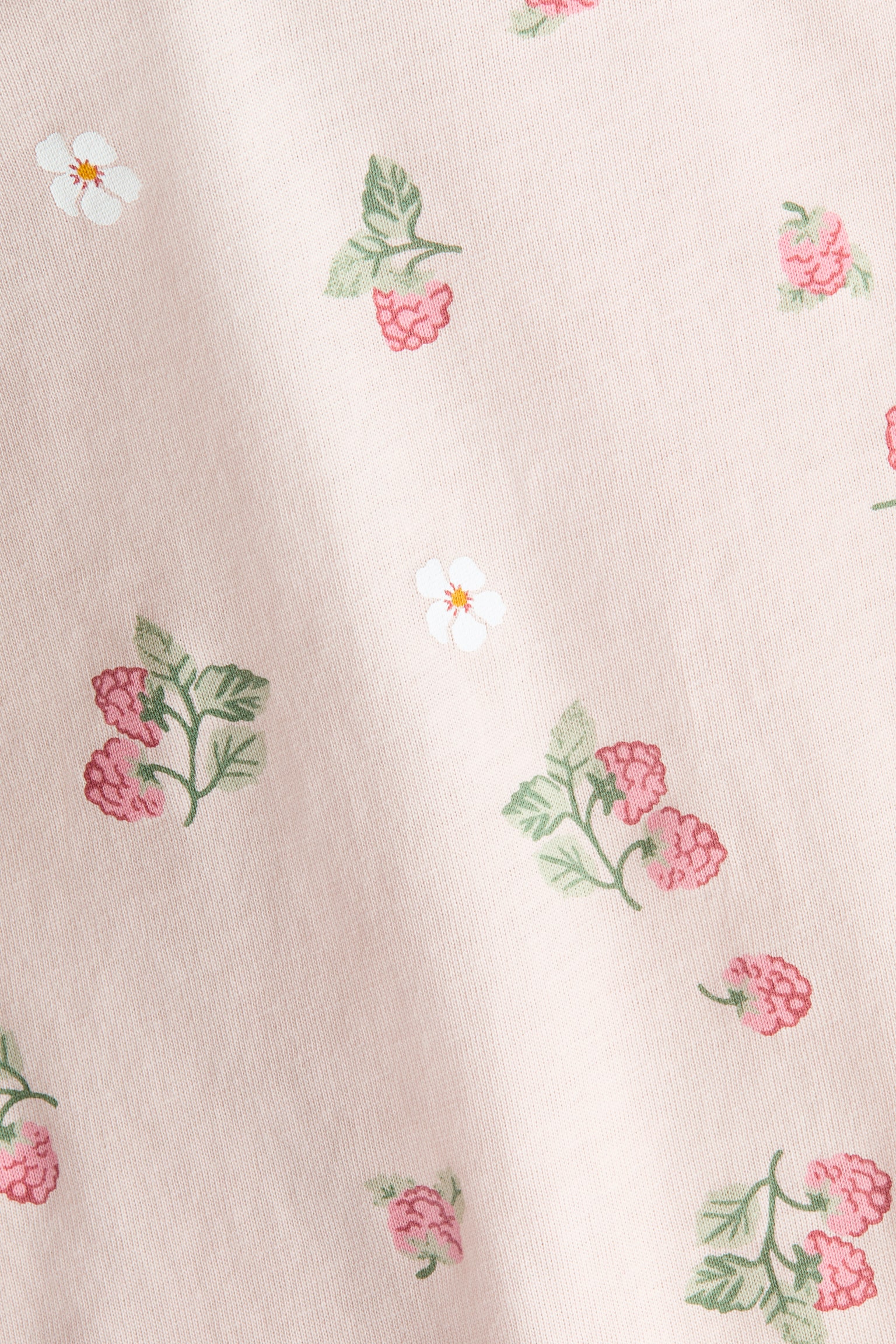 Short cotton sleepsuit - Light dusty pink/Raspberries - 2