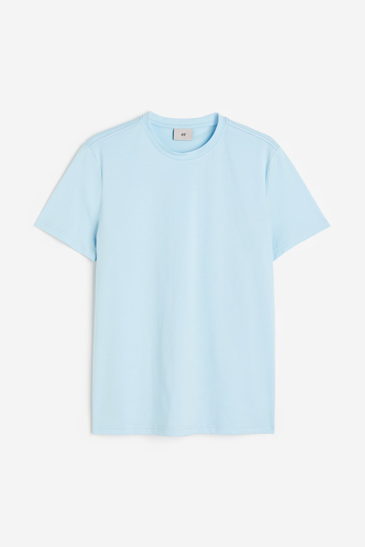 Slim Fit Pima cotton T-shirt - Light blue/Light brown/Dark khaki green/Raspberry red/Black/White/Navy blue/Light blue/Mint green/Light grey marl/Yellow/Turquoise/Navy blue/Beige/Beige - 1