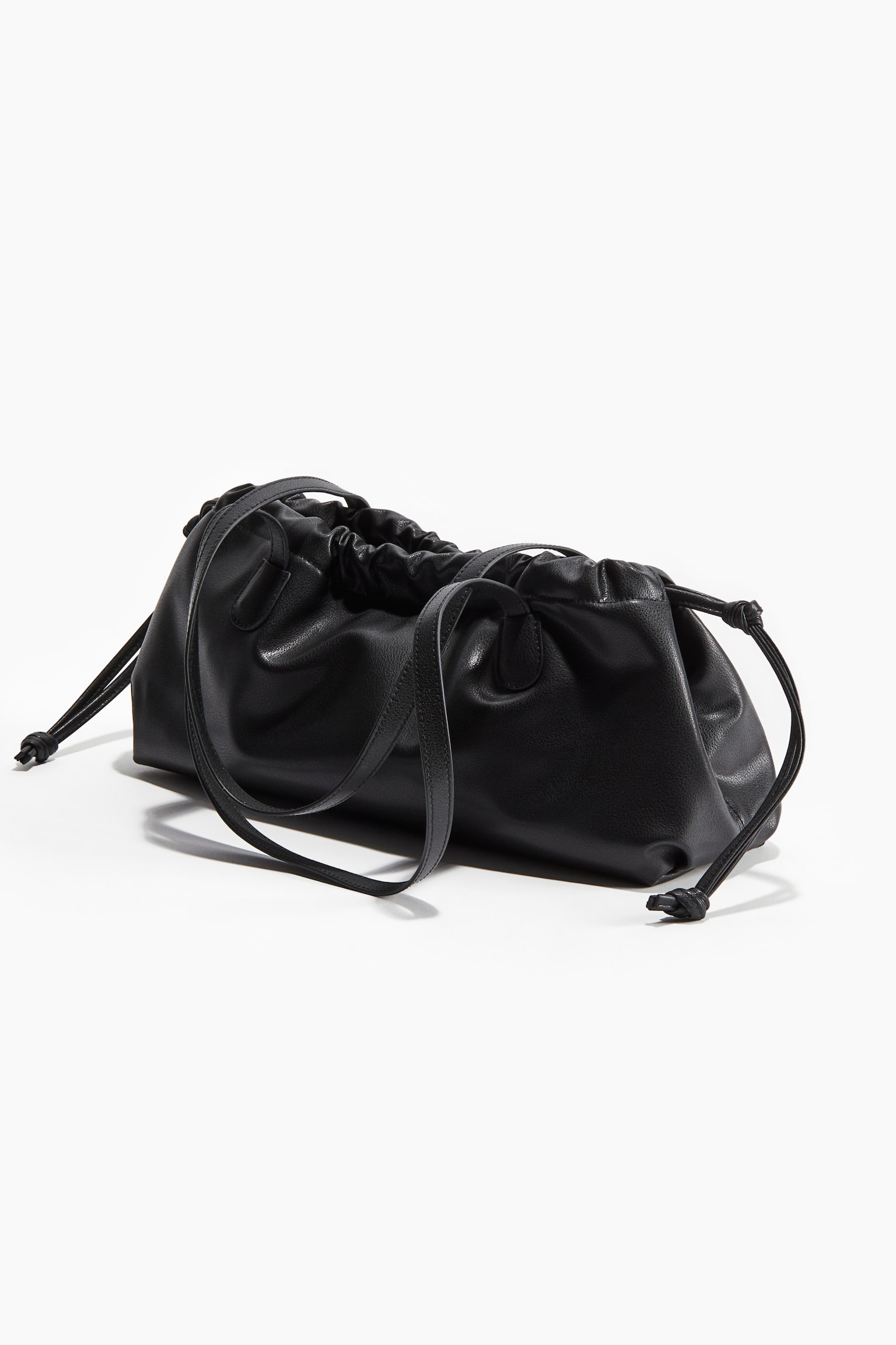 Drawstring-detail shoulder bag - Black/Dark brown/Distressed - 4