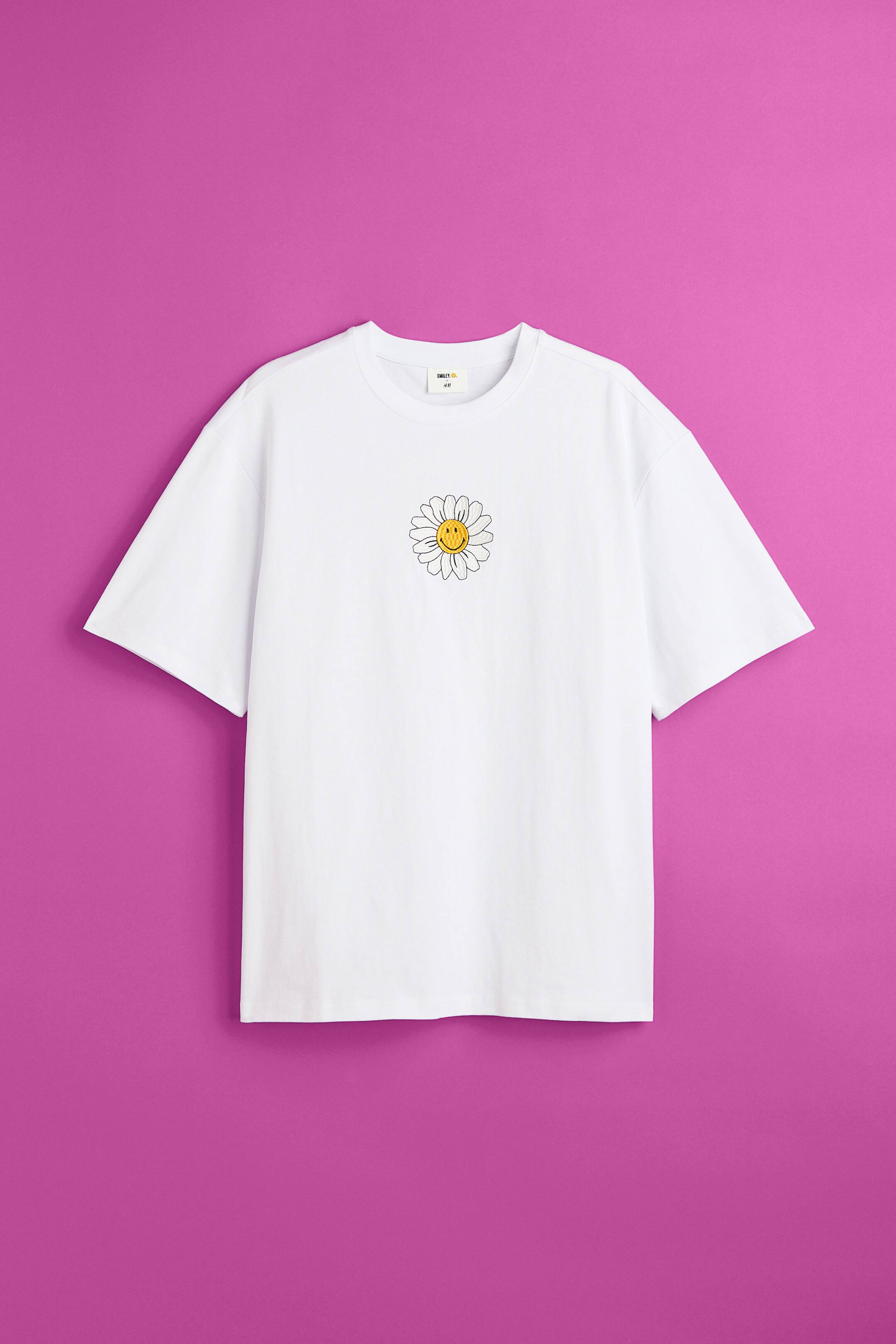 Xem ảnh lớn hơn: Áo thun cotton Relaxed Fit - Màu trắng/Smiley® - Men | H&M VN 1