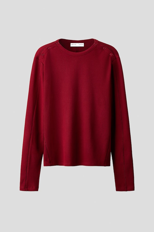 Slim Fit Cotton top - Red/Dark blue - 1