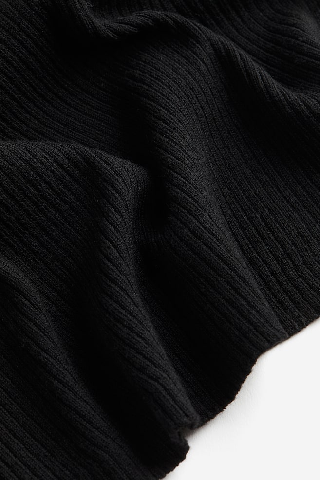 MAMA Rib-knit turtleneck jumper - Black/Black marl - 6