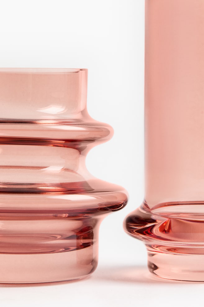 Lot de 2 mini vases en verre - Rose/Transparent - 3