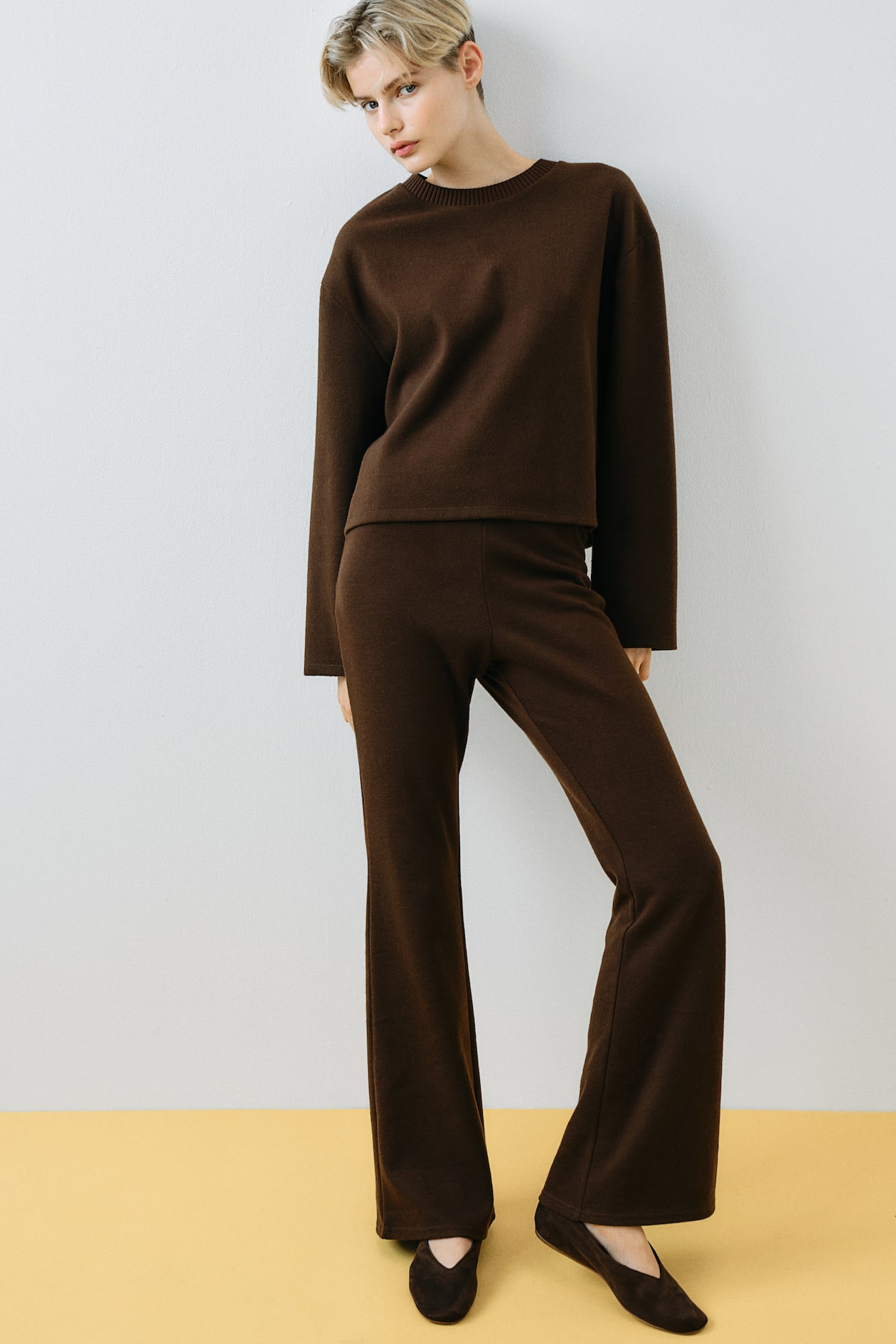 Fine-knit jumper Dark brown Ladies H&M