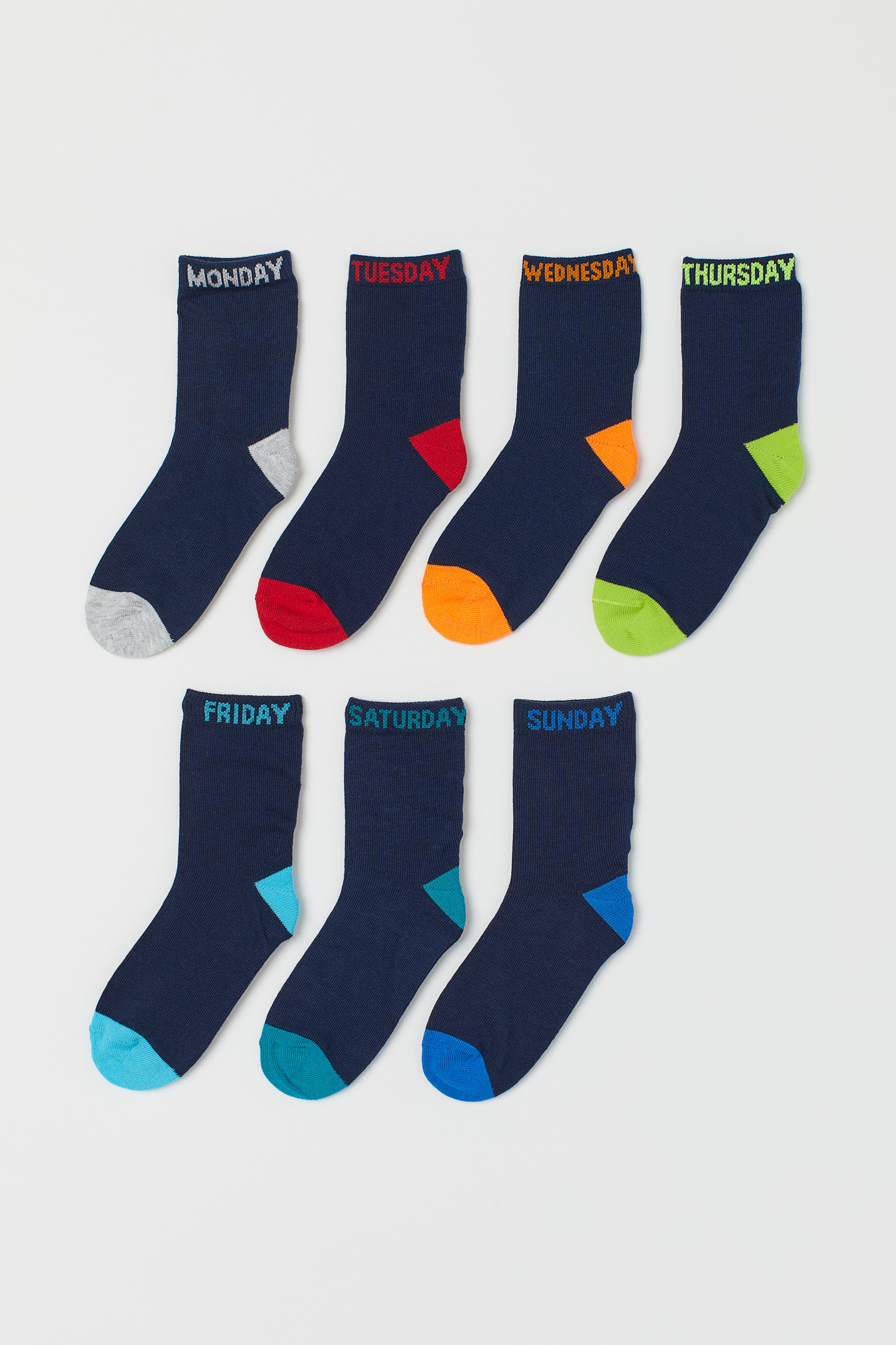 7 pack Socks Navy blue days of the week Kids H M CA