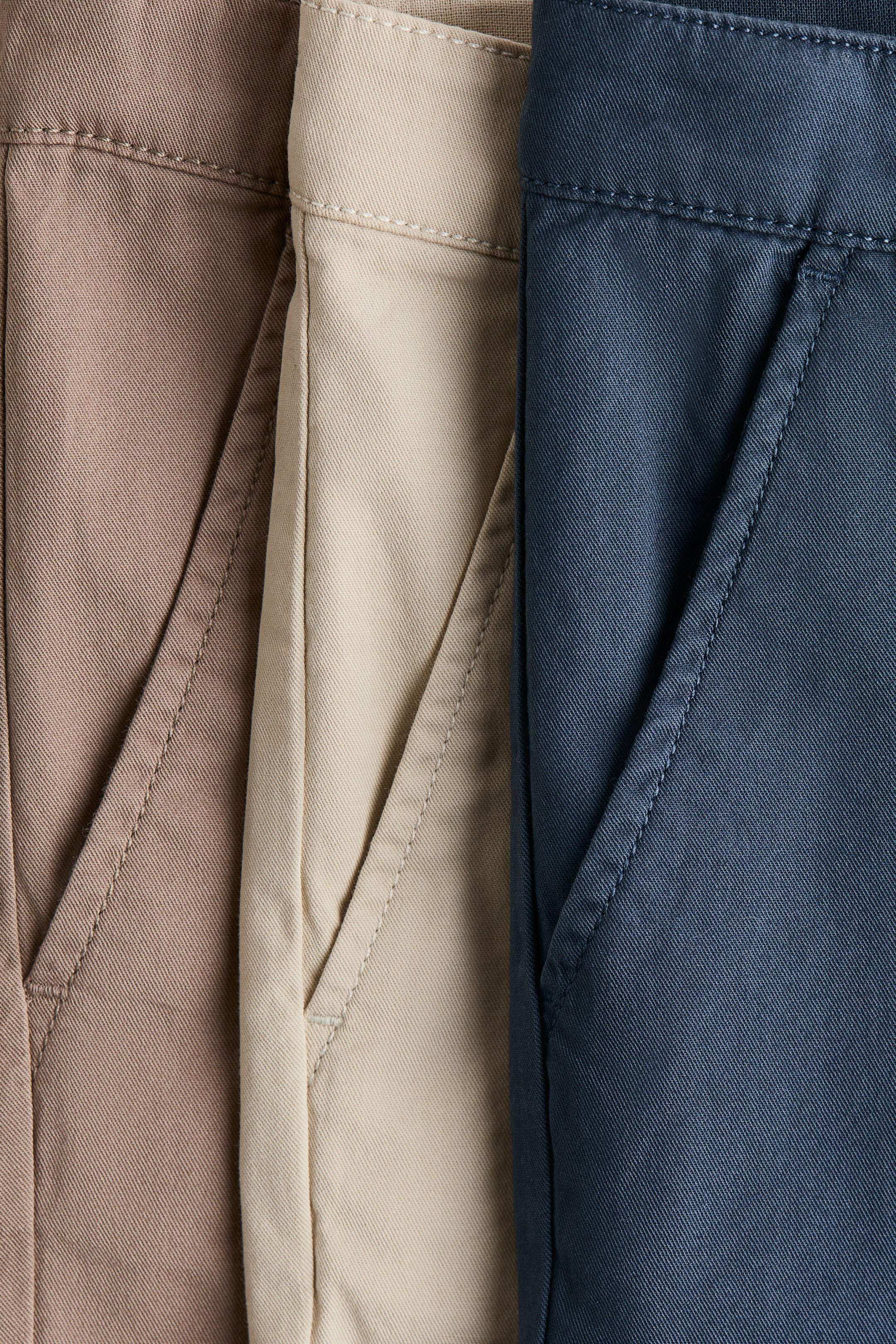 Lot de 3 pantalons coutil en sergé coton