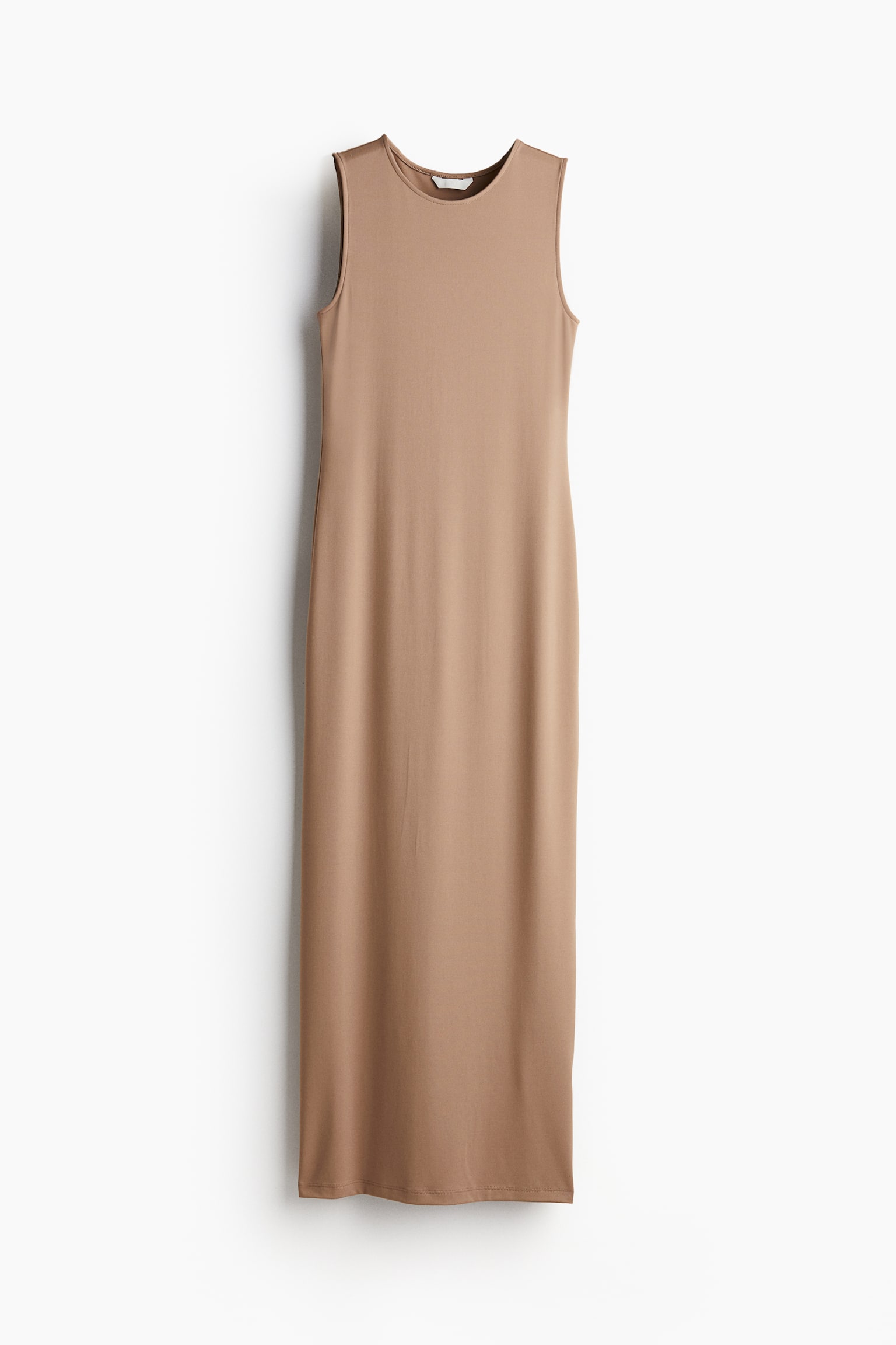 Maxikleid aus Mikrofaser - Dunkelbeige/Schwarz/Dunkelbeige - 2