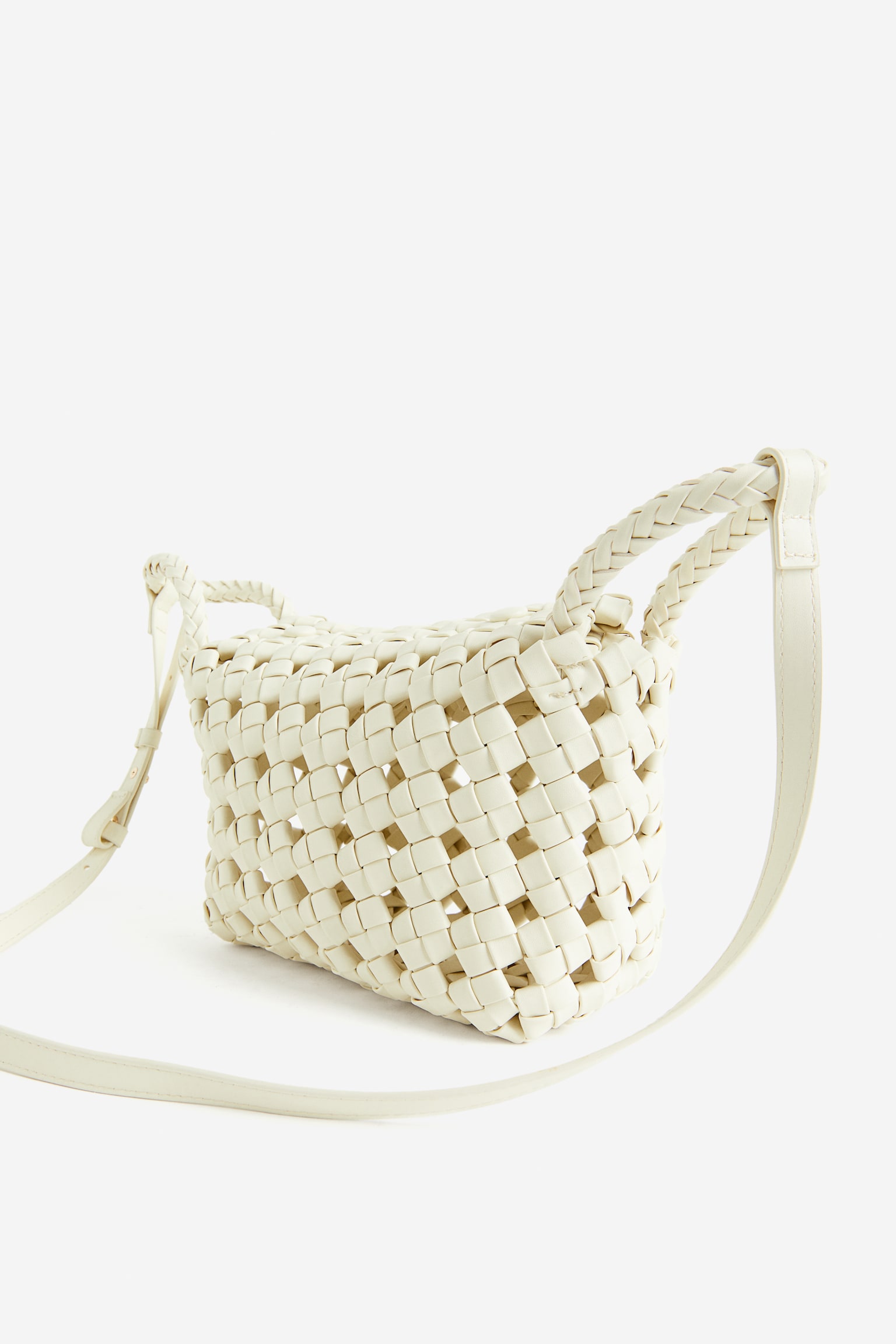 Braided Crossbody Bag - Pale yellow - 4