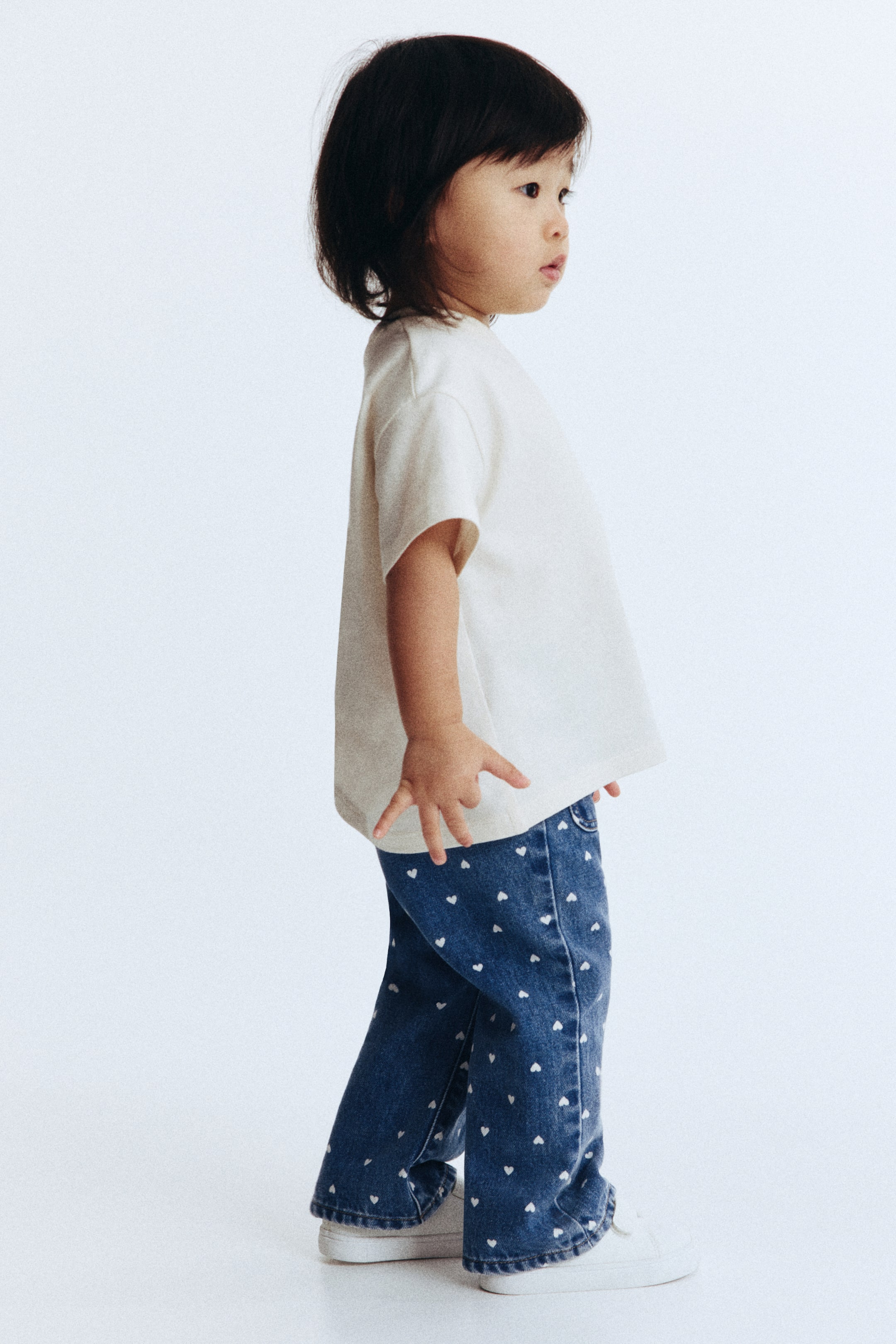 Ingrandisci l'immagine: Flared leg Jeans - Blu denim/cuori - BAMBINO | H&M CH 5