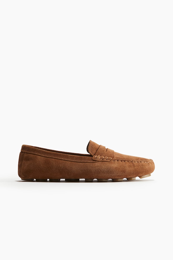 Split suede loafers - Brown - 1