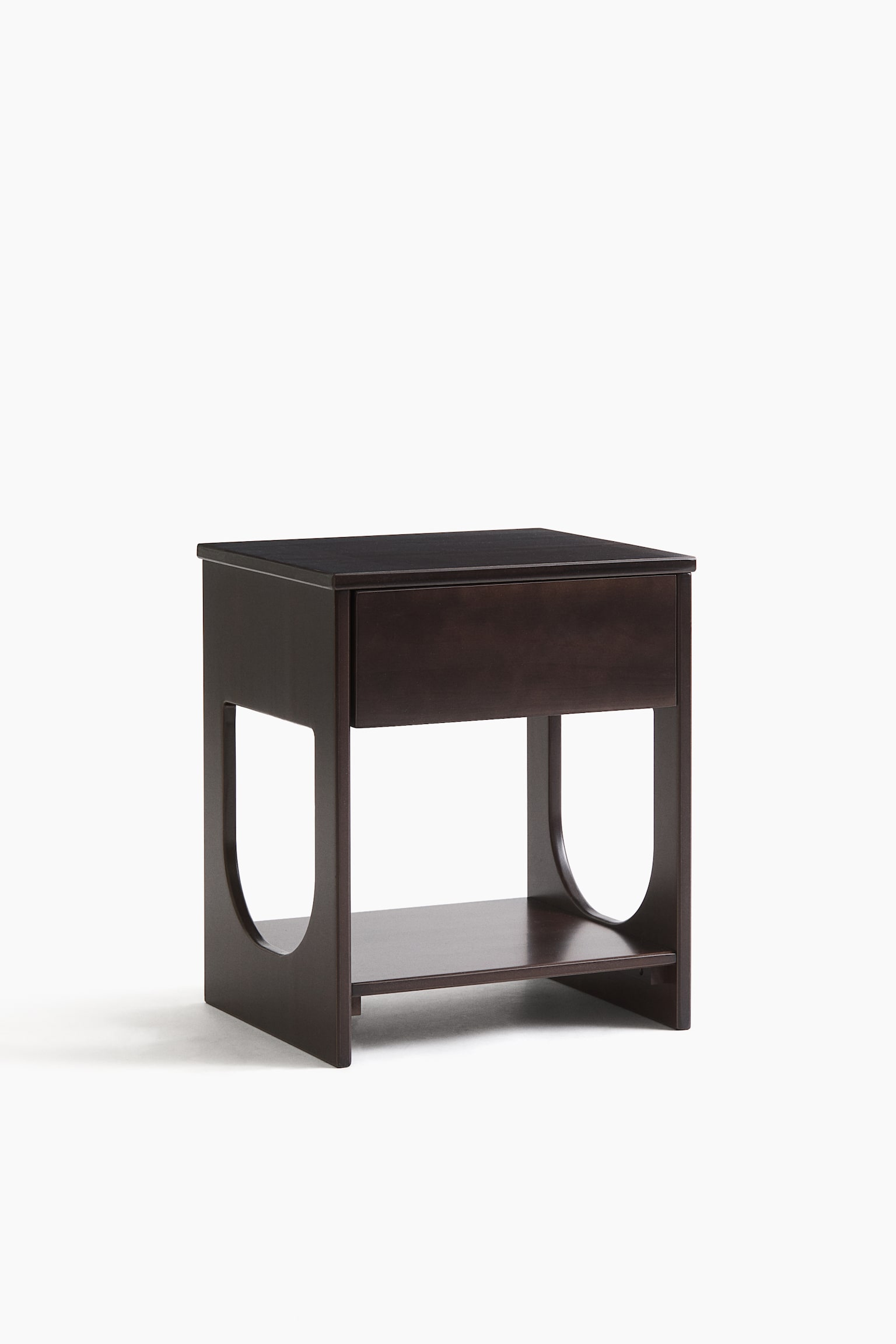 Pinewood bedside table - Dark brown/Light beige