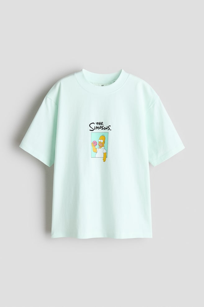 T-Shirt mit Print - Helles Mintgrün/Die Simpsons/Schwarz/SpongeBob Schwammkopf/Schwarz/Pokémon/Weiß/Die Simpsons/Beige/Garfield/Schwarz/Garfield/Weiß/SpongeBob Schwammkopf/Grau/Fortnite/Grau/SpongeBob Schwammkopf/Cremefarben/Minecraft/Hellgrau/Brawl Stars/Helles Mattblau/SpongeBob/Dunkelgrau/SpongeBob - 1