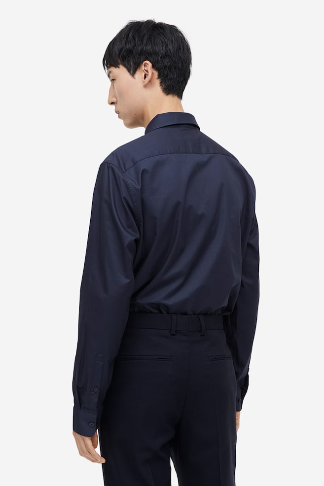 Skjorte i premium cotton Slim Fit - Mørkeblå/Lyseblå/Hvid - 7