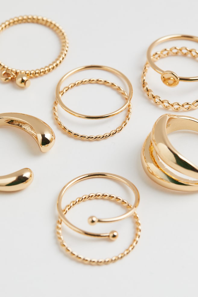 9-pack rings - Gold-coloured/Silver-coloured - 2