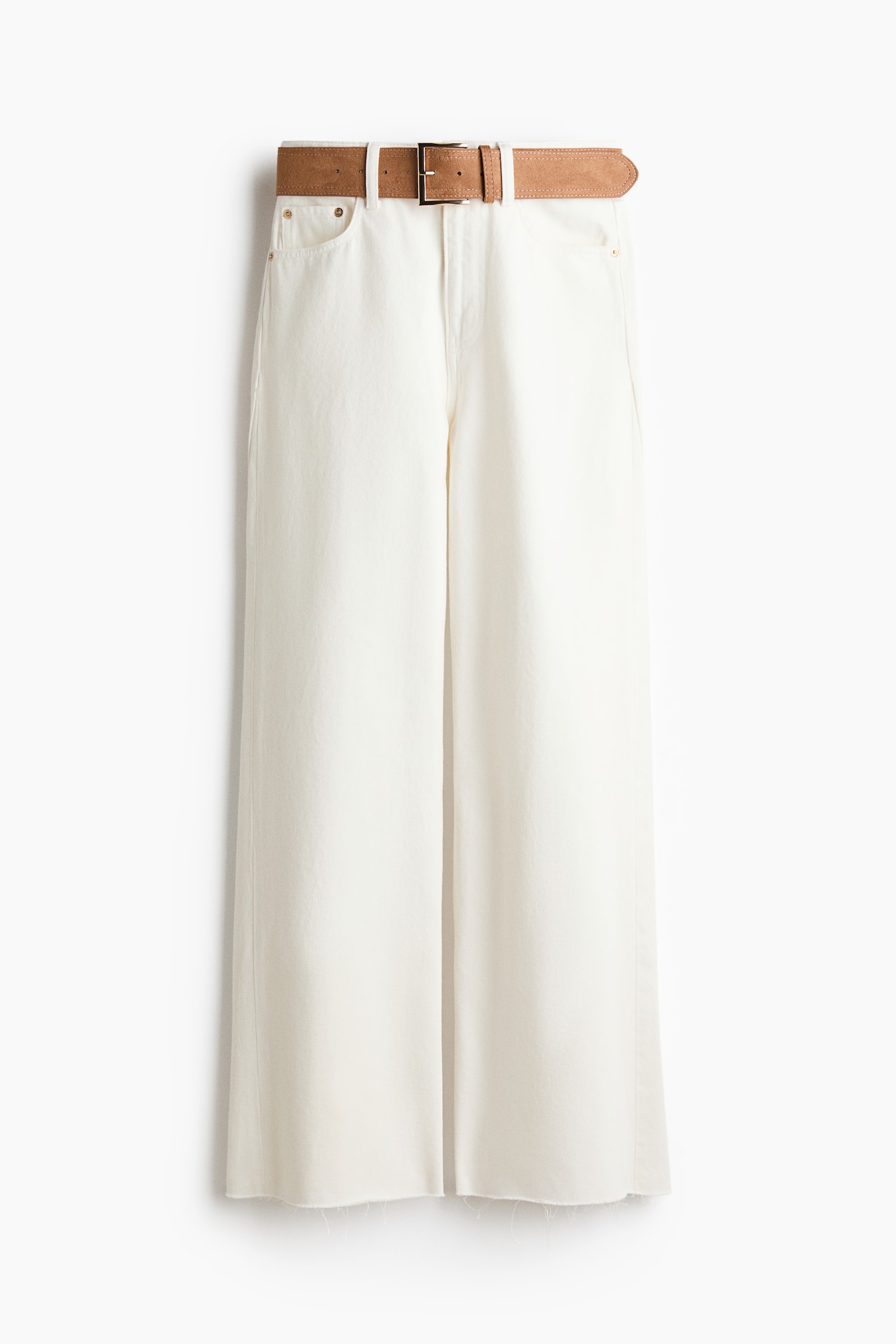 Wide High Waist Jeans - White