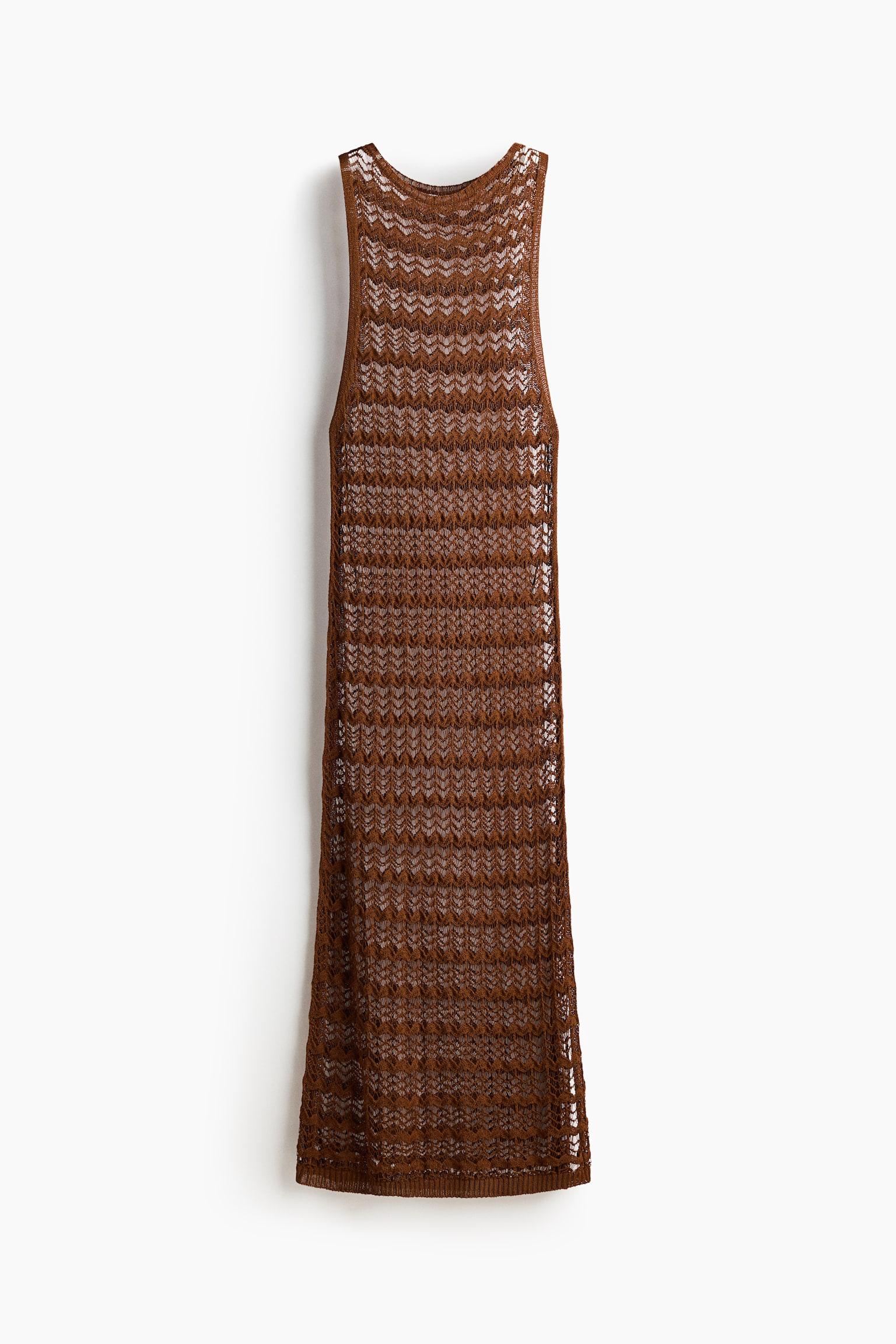Strandkleid in Pointellestrick - Braun/Dunkelbraun/Cremefarben - 1