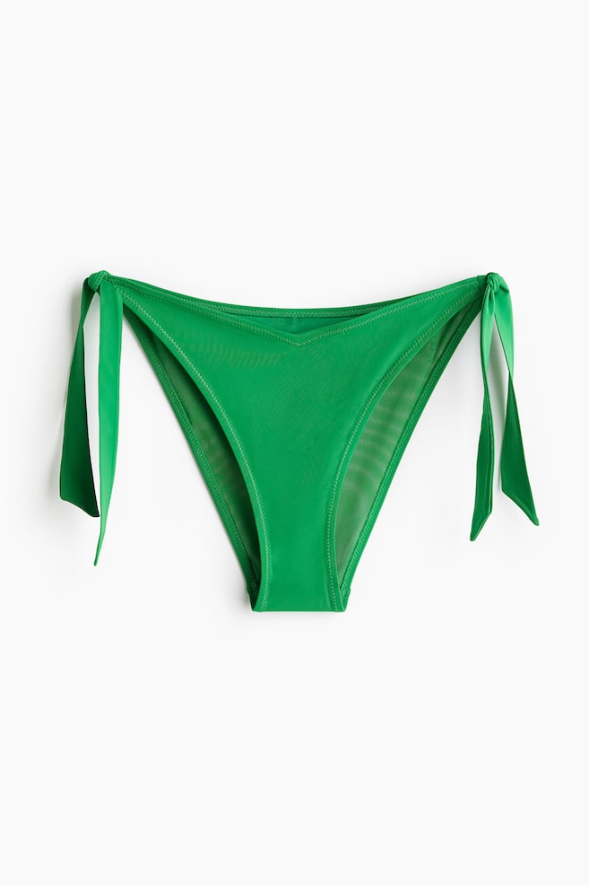 Tie Bikini Bottoms - Green/Coral pink/Light beige/Dark brown/Red/Red/paisley-patterned - 1