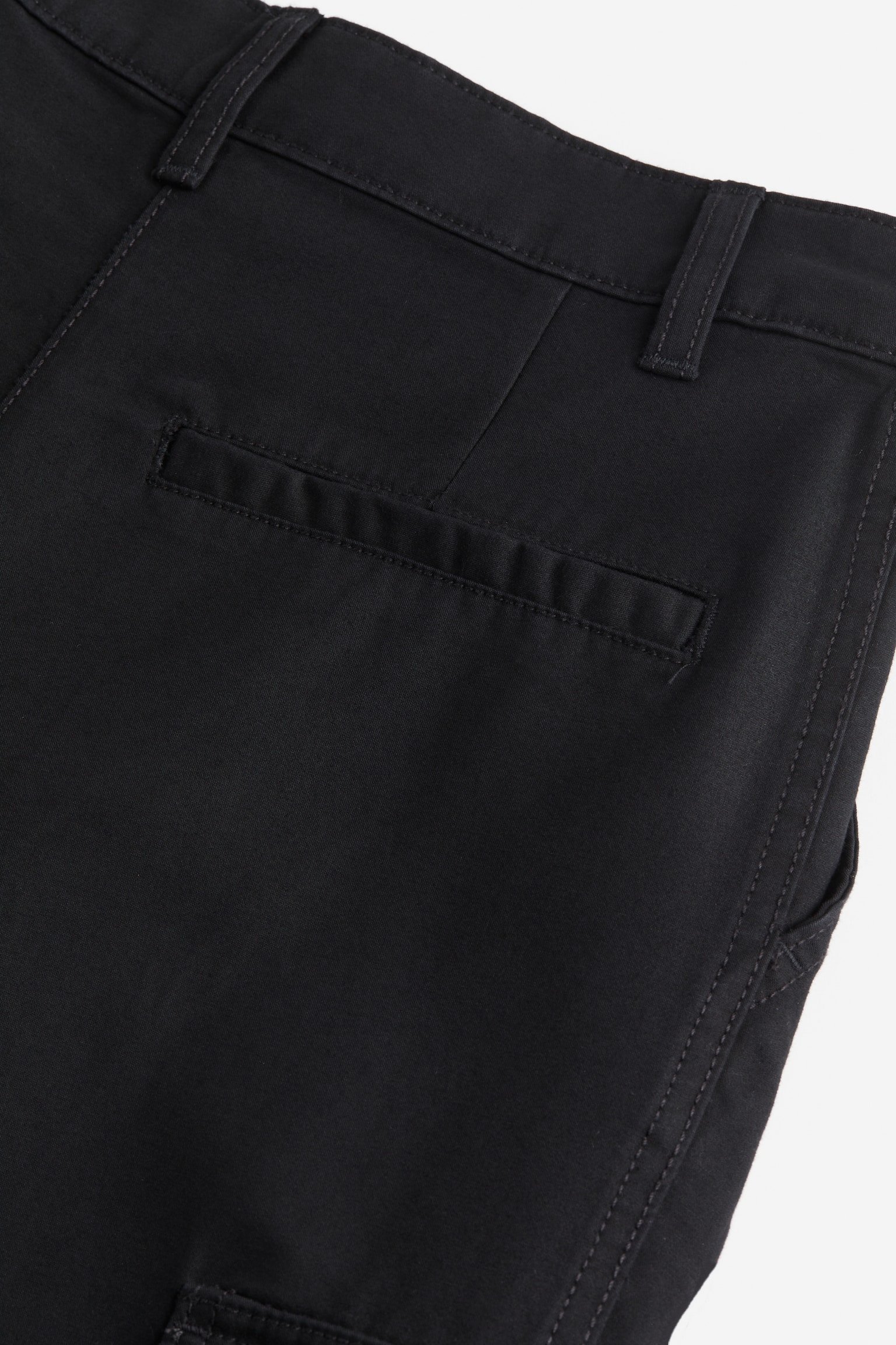 Cotton Cargo Pants - Black - 2