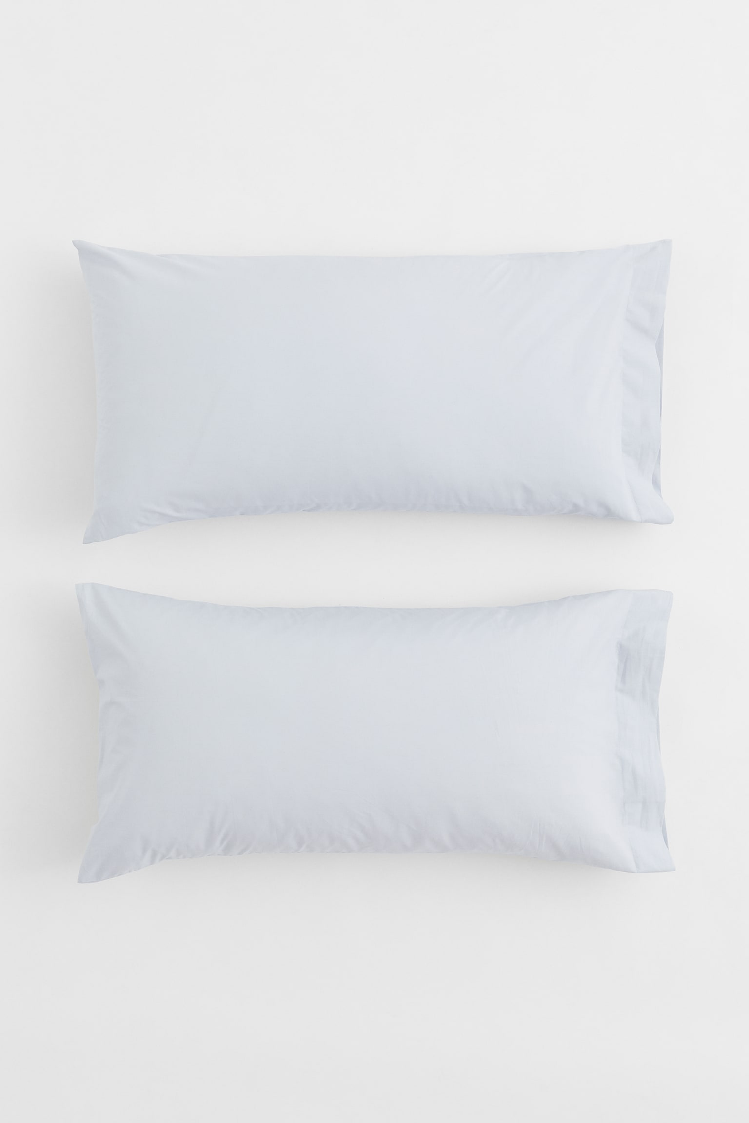 2-pack cotton percale pillowcases - Light blue/White - 1