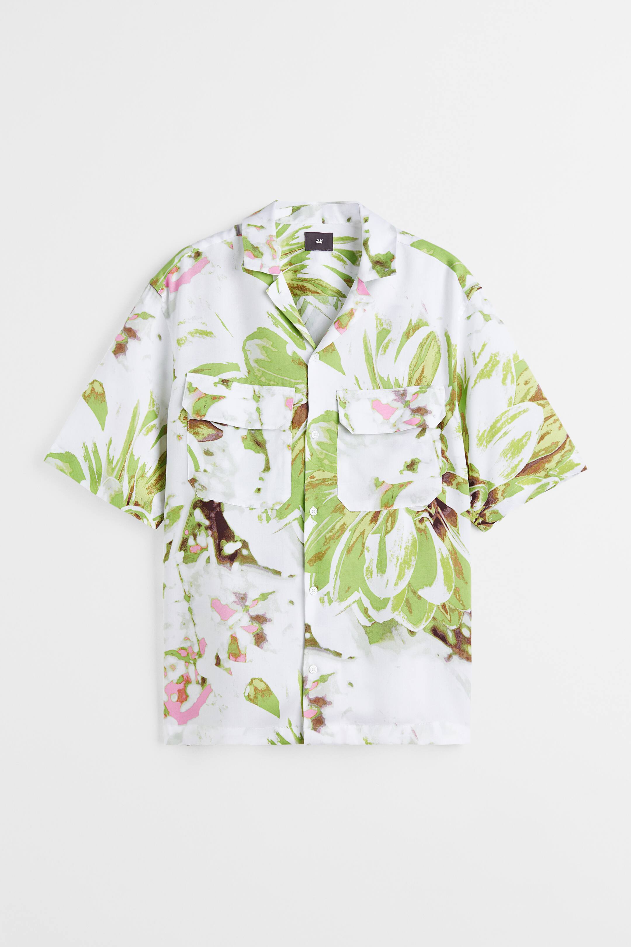 查看大圖: 萊賽爾休閒襯衫 - 白色/印花 - Men | H&M 1