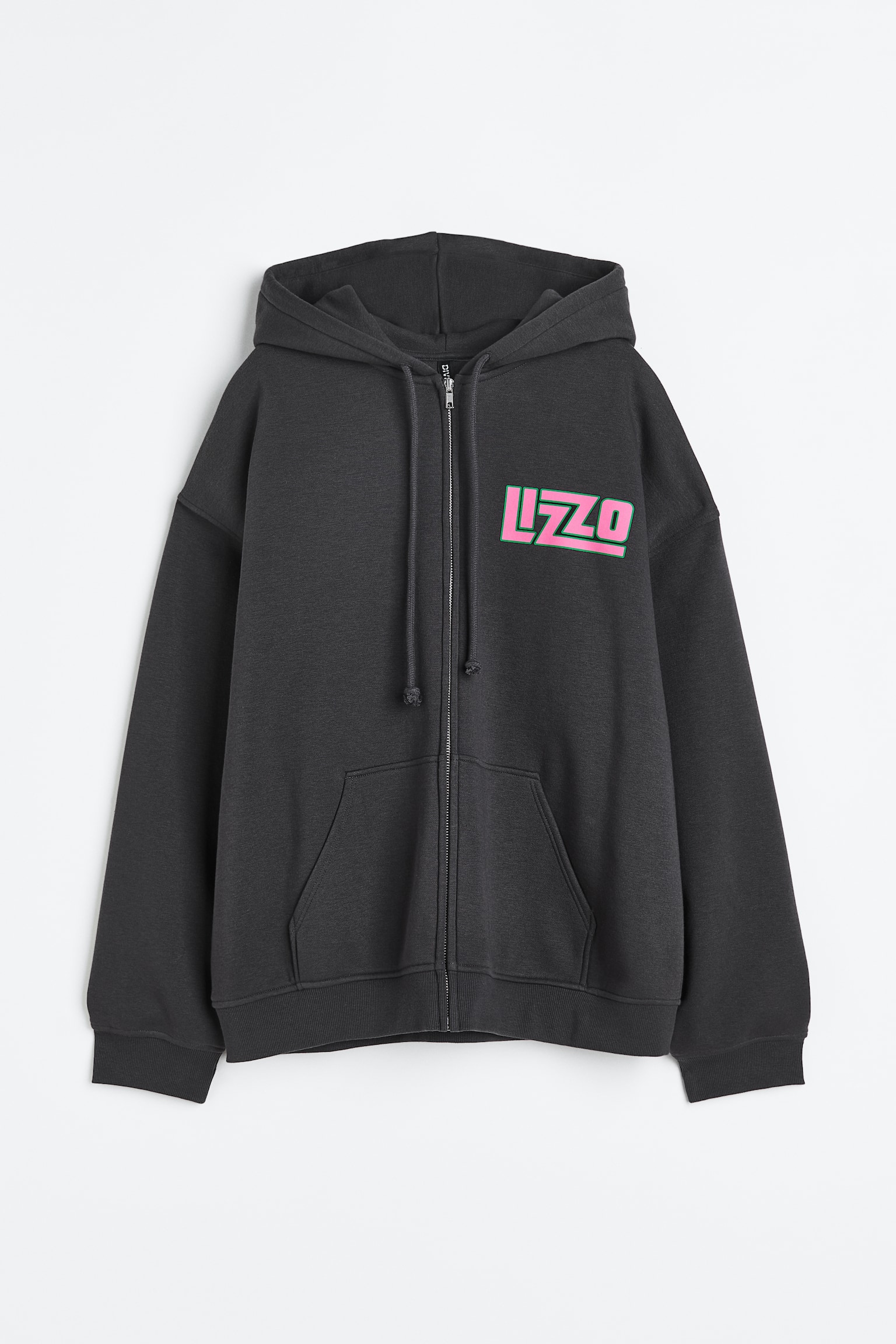 Print Zip Up Hoodie - Black/Lizzo/Blue/Def Leppard/Light blue/Johnny Cash/Cream/Mickey Mouse/White/Coca-Cola/Pink/Looney Tunes/Light grey marle/Harvard/Dark grey/Nirvana - 1