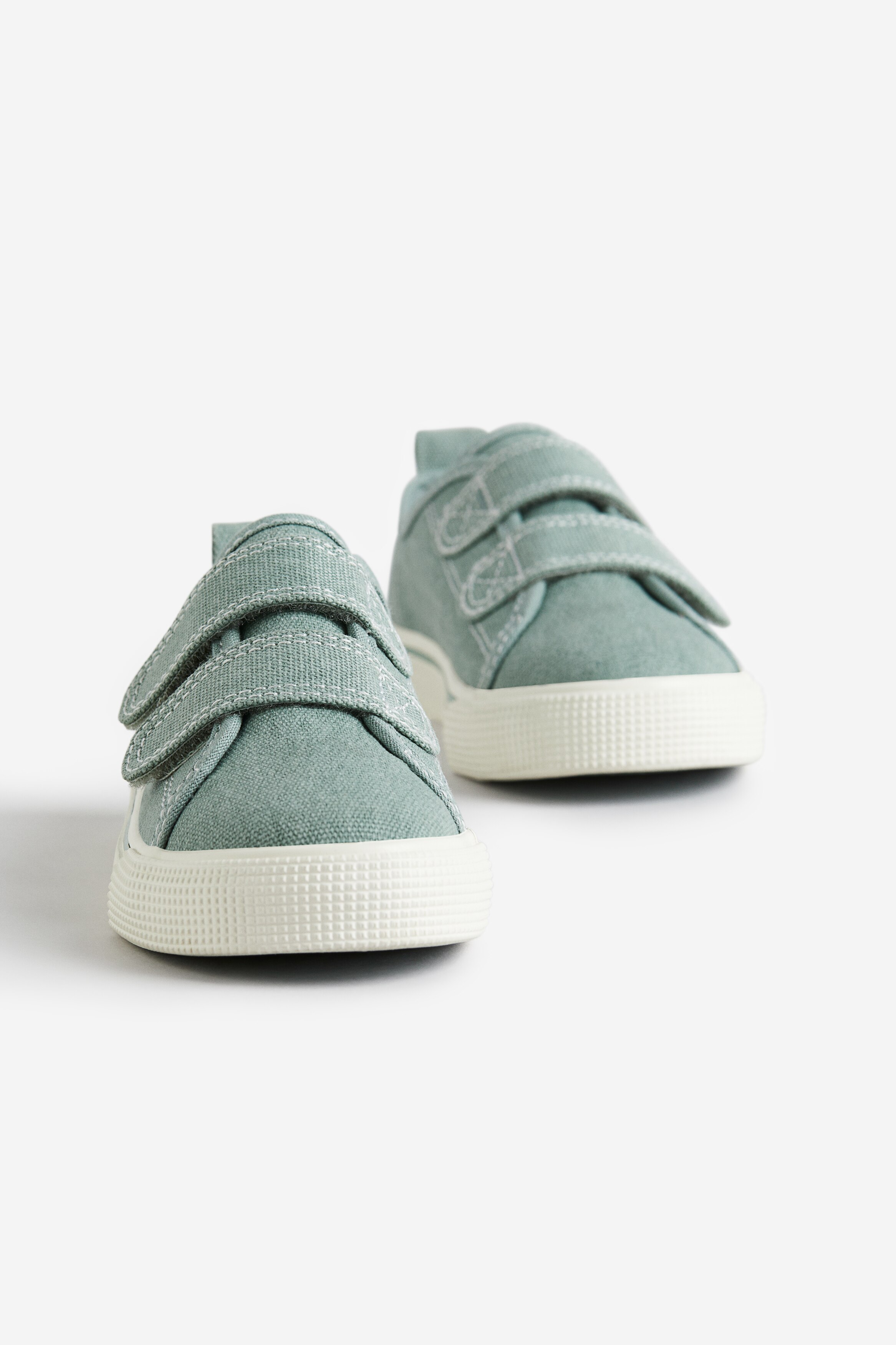 Canvas-Sneaker mit Klettverschluss - Ohne Absatz - Mattgrün - Kids 