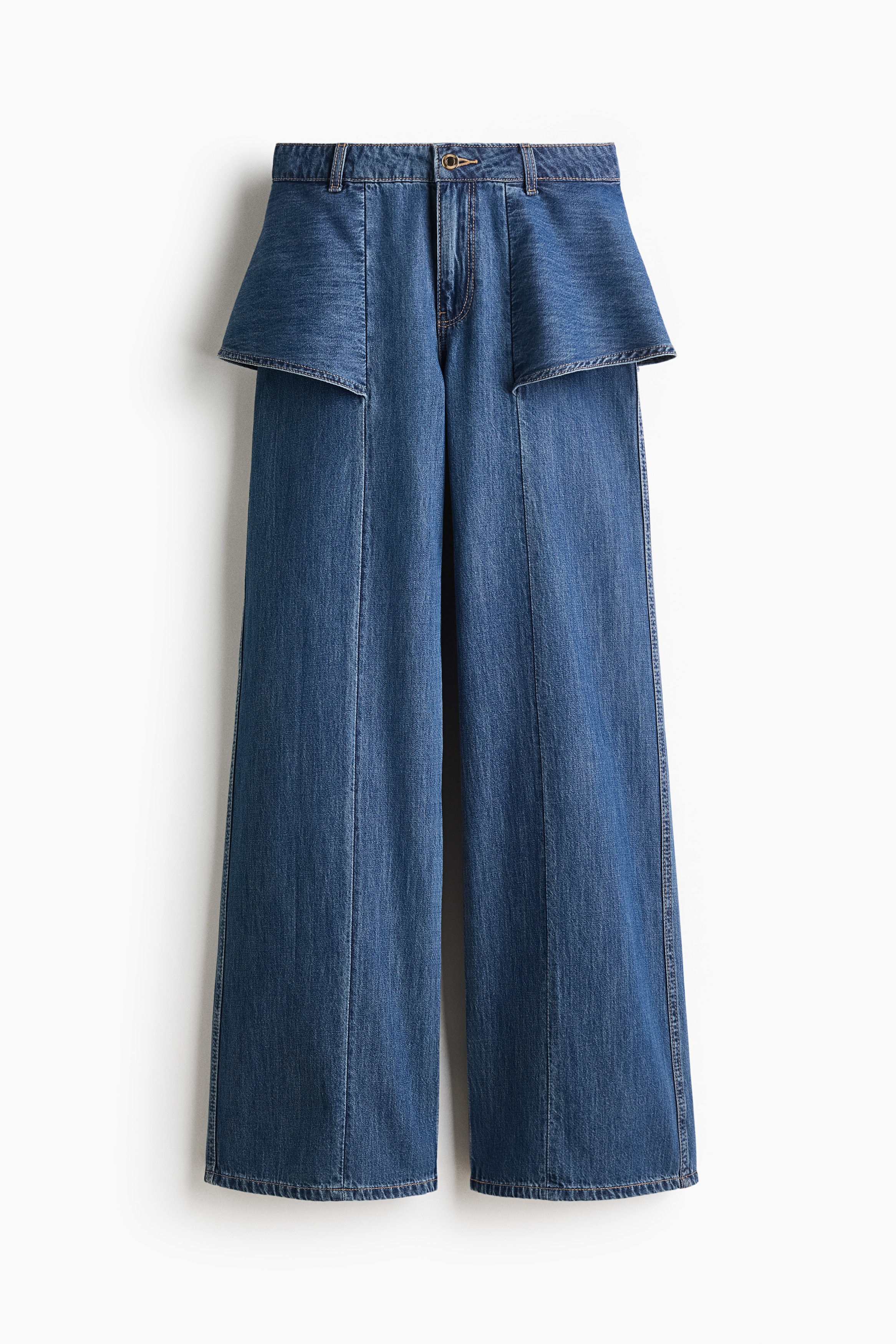 Wide High Waist Jeans - Denim blue